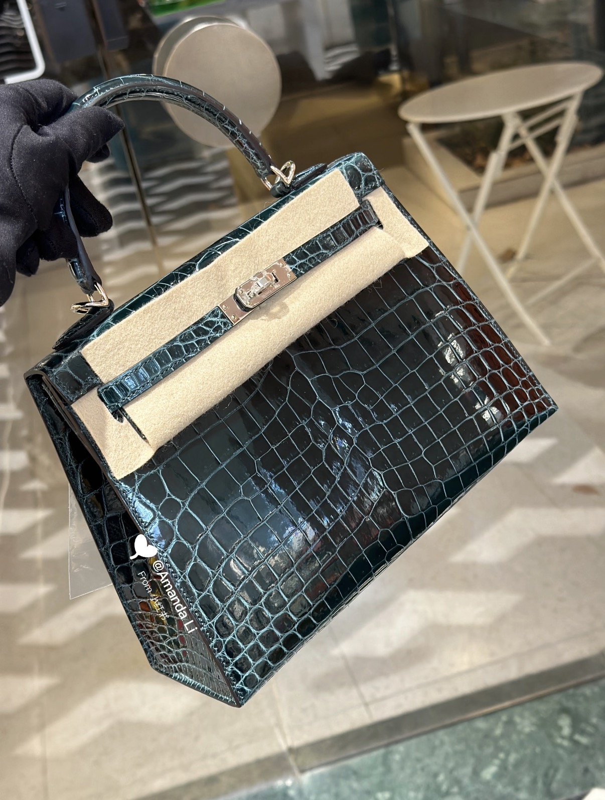 Kelly 25-32 Pine Green Alligator Leather  Silver Hardware Custom - MOVEMENTARTISAN