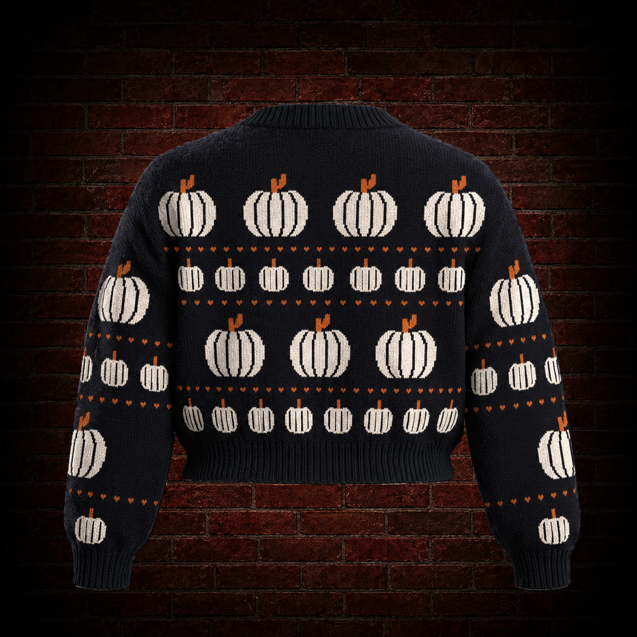 Pumpkin Pattern Cropped Sweater