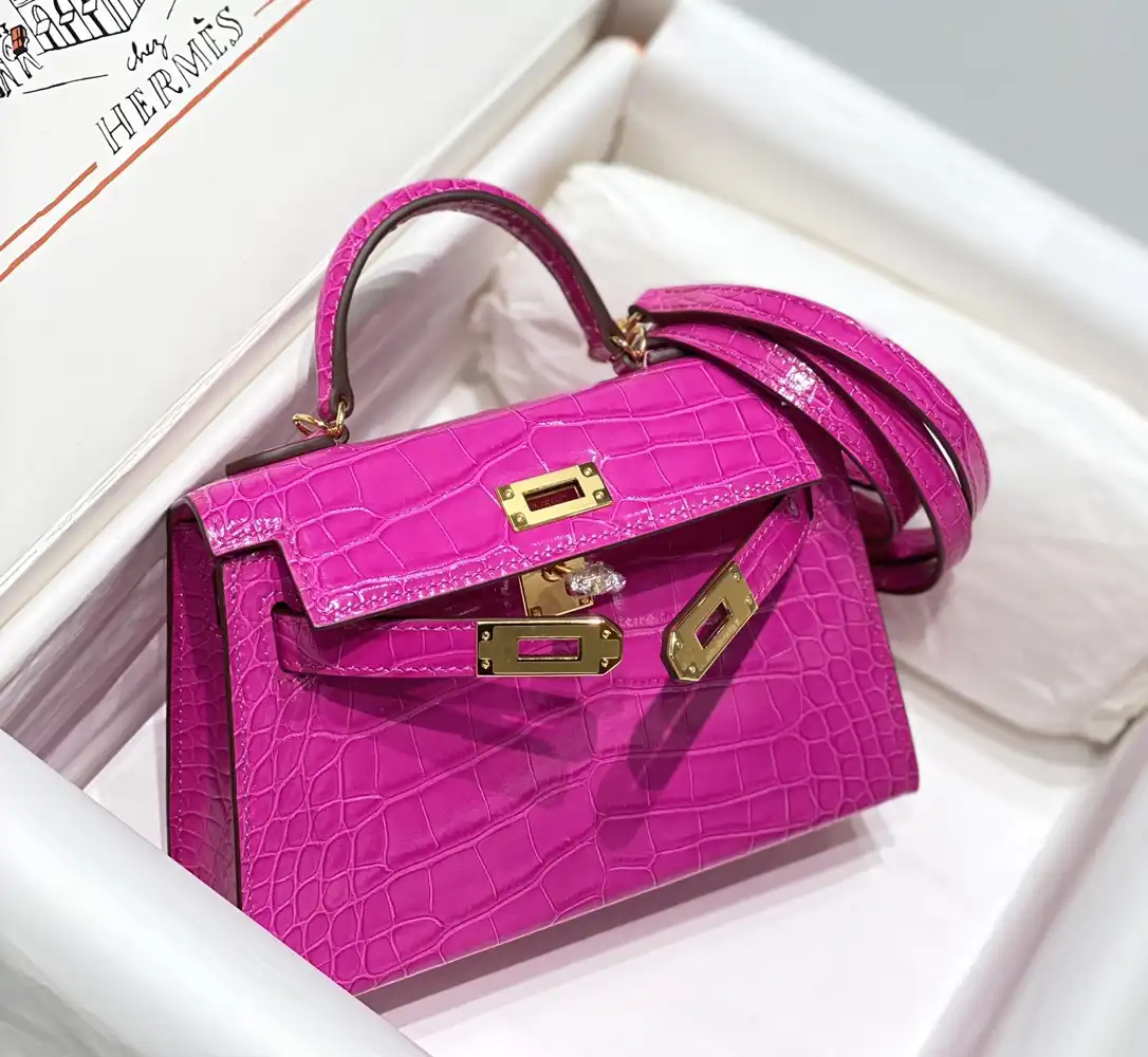 Mini Kelly 19 Crocodile Leather