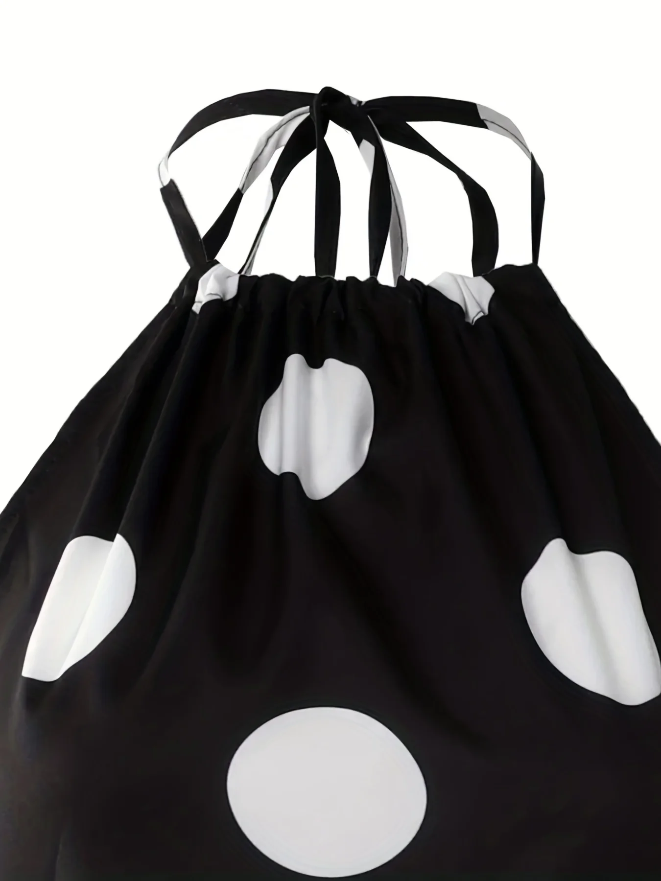 Sixsr Polka Dot Halter Neck Dress, Sexy Backless Sleeveless Slim Waist Maxi Dress, Women's Clothing