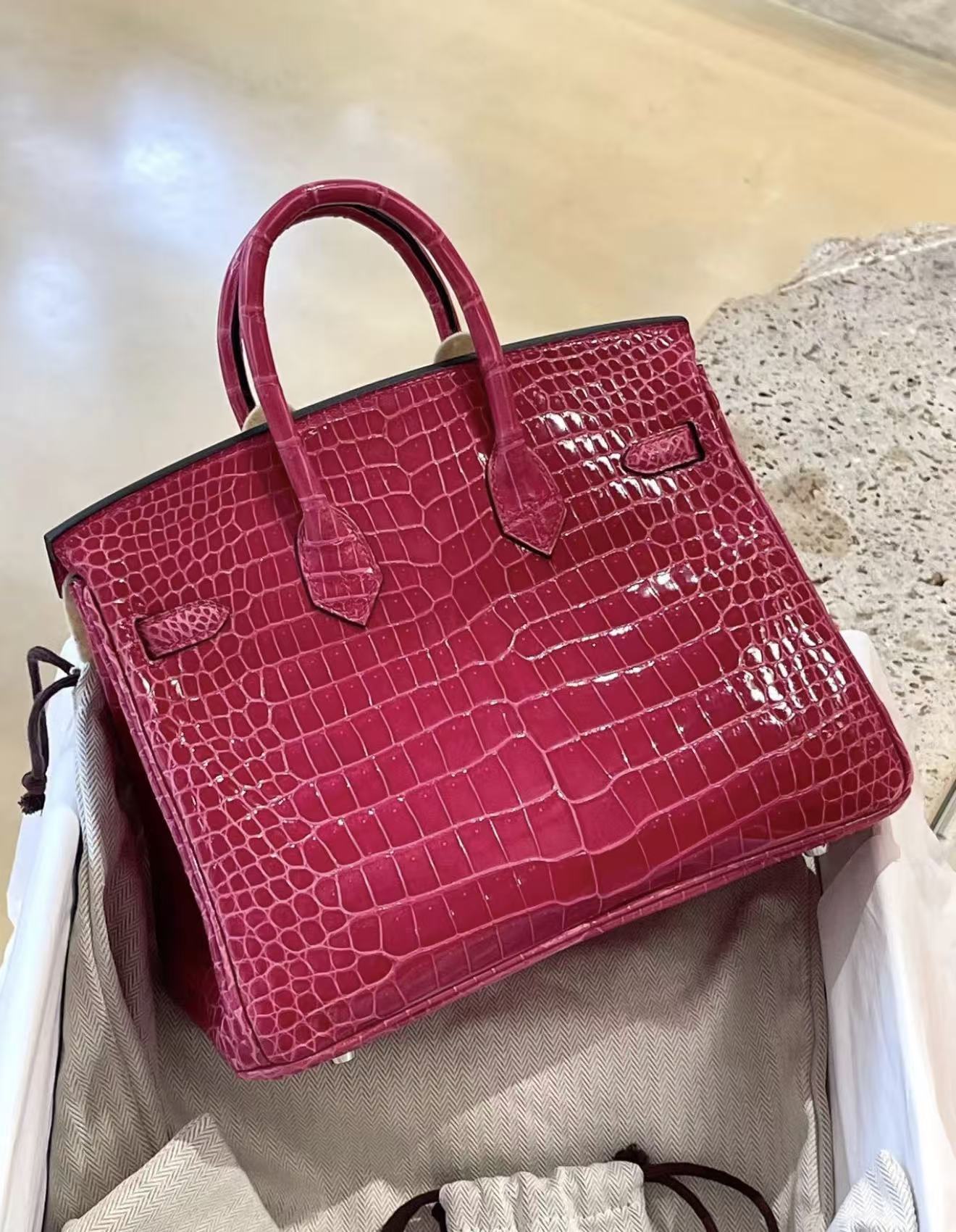 Birkin  25-30 Mexican Red Custom Crocodile Leather