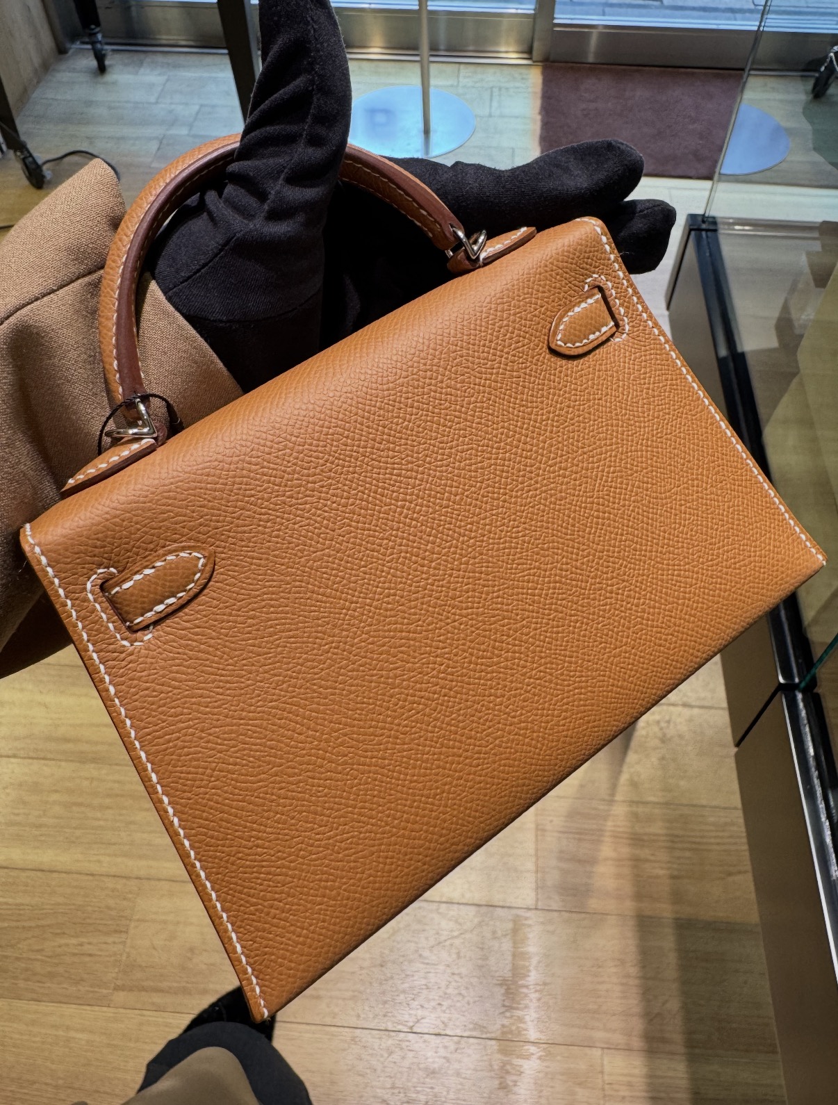 Kelly mini brown silver custom hardware