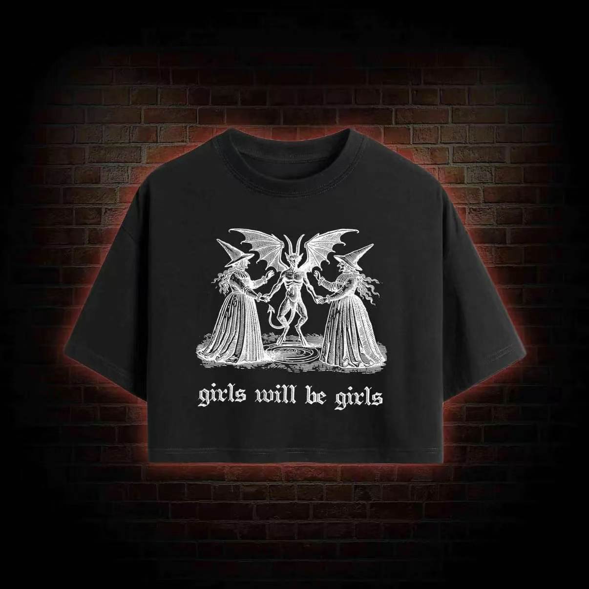Girls Will Be Girls Washed Cropped T-shirts 5