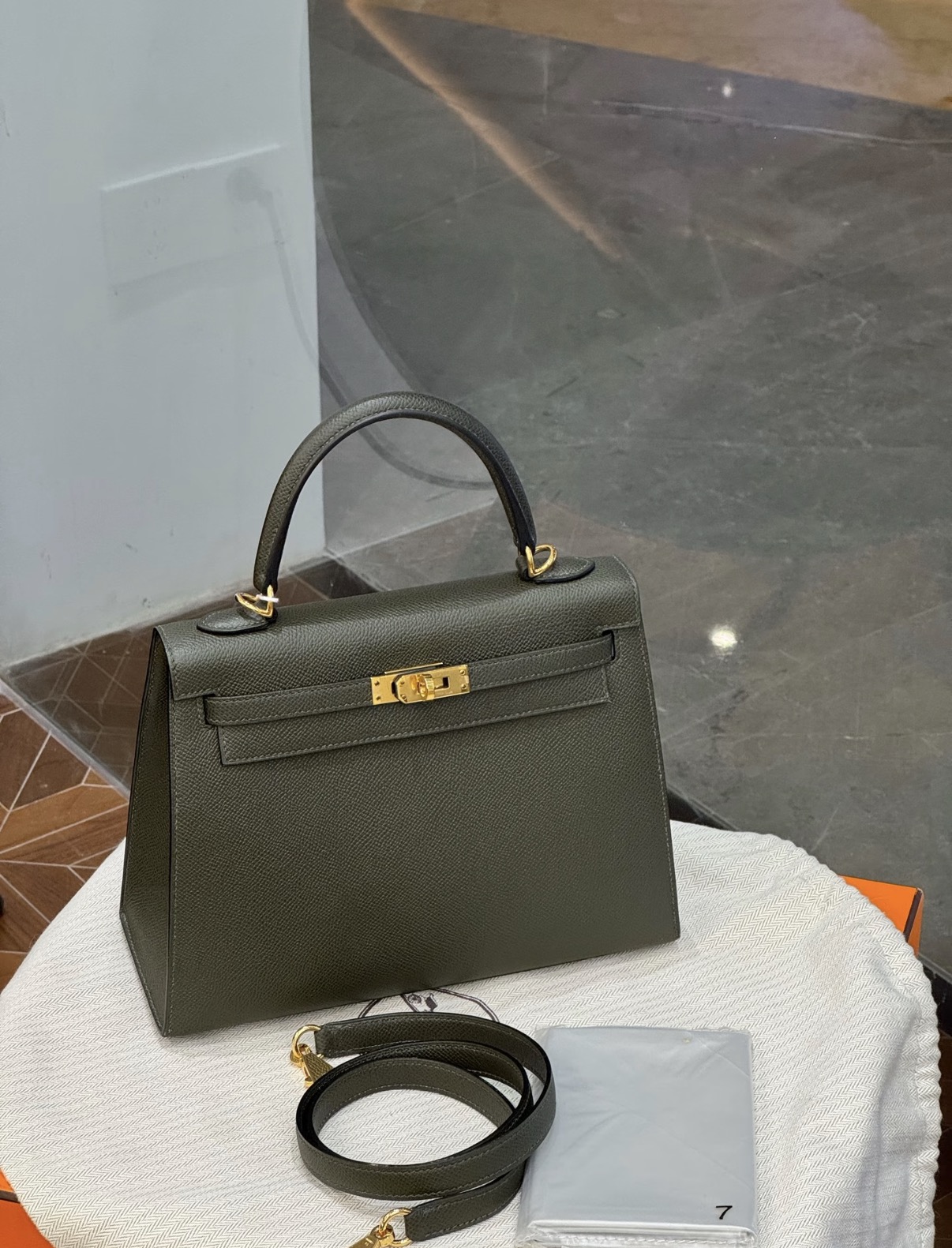 Kelly 25-28 Olive Green Gold EPSOM Buckle Custom - MOVEMENTARTISAN