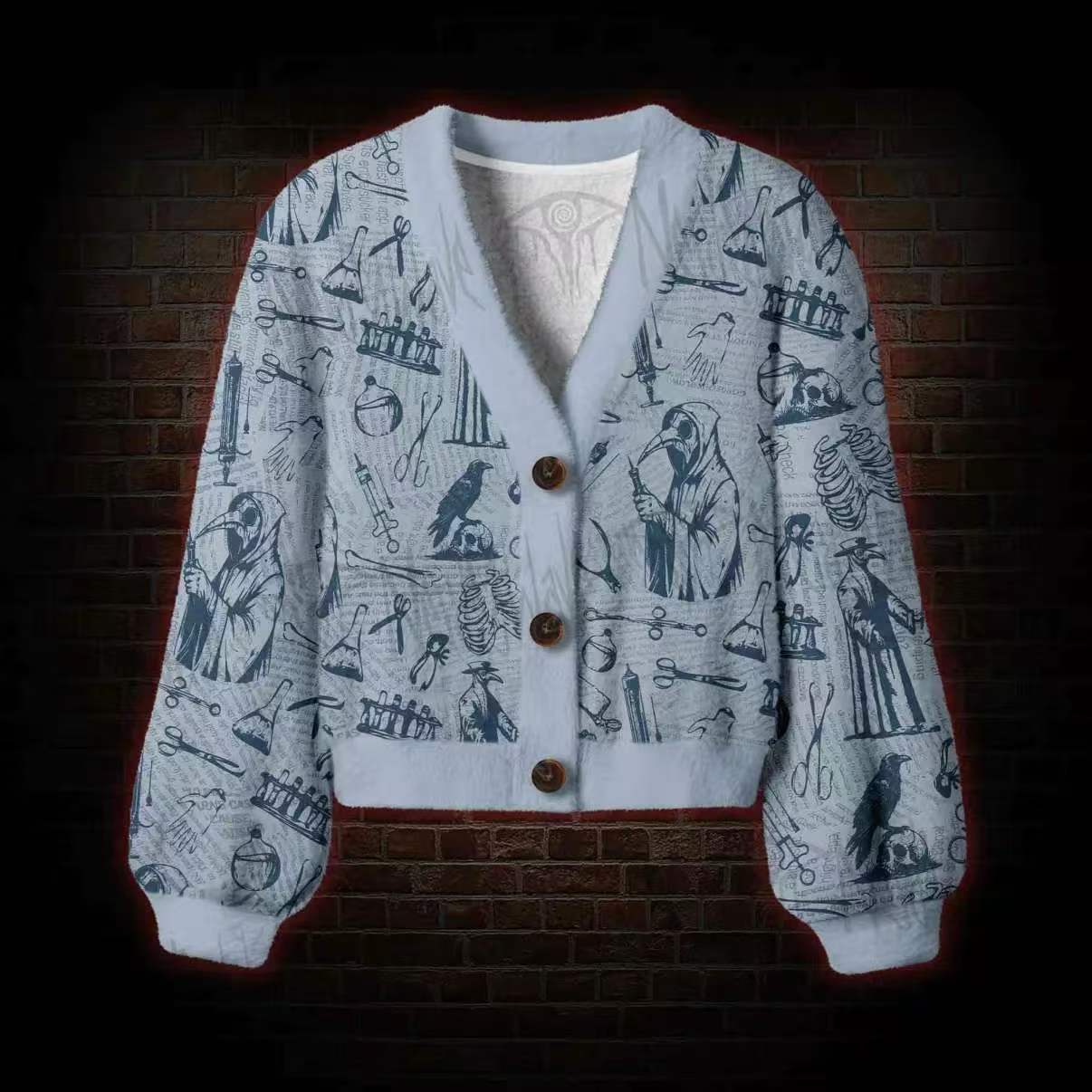 Plague Doctor Women's Cardigan Sweater