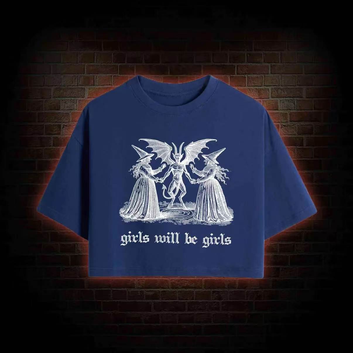 Girls Will Be Girls Washed Cropped T-shirts 5