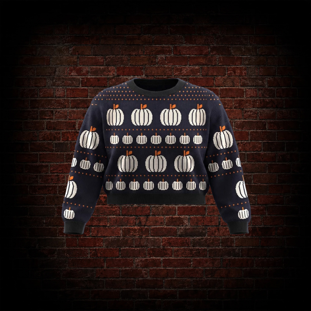 Pumpkin Pattern Cropped Sweater