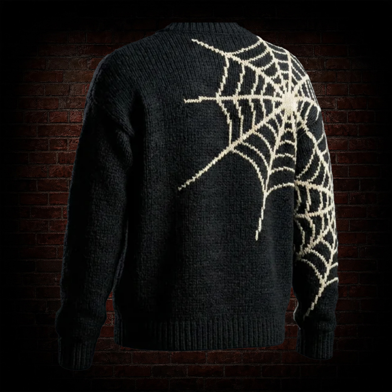 Black Spider Web Knit Cardigan