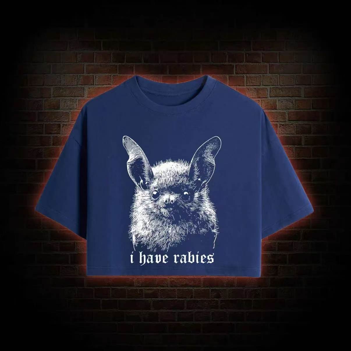I Have Rabies Washed Cropped T-shirts