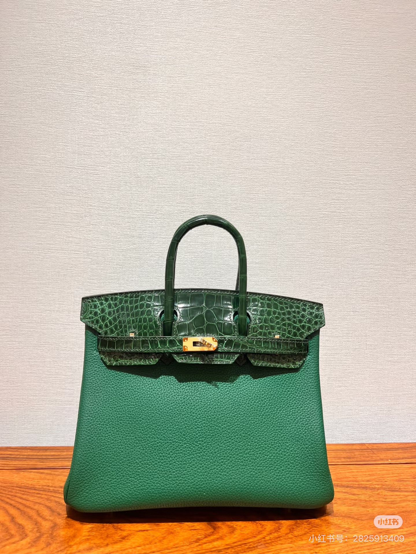 Birkin 25-30 Green Alligator Leather Patchwork TOGO Leather Custom