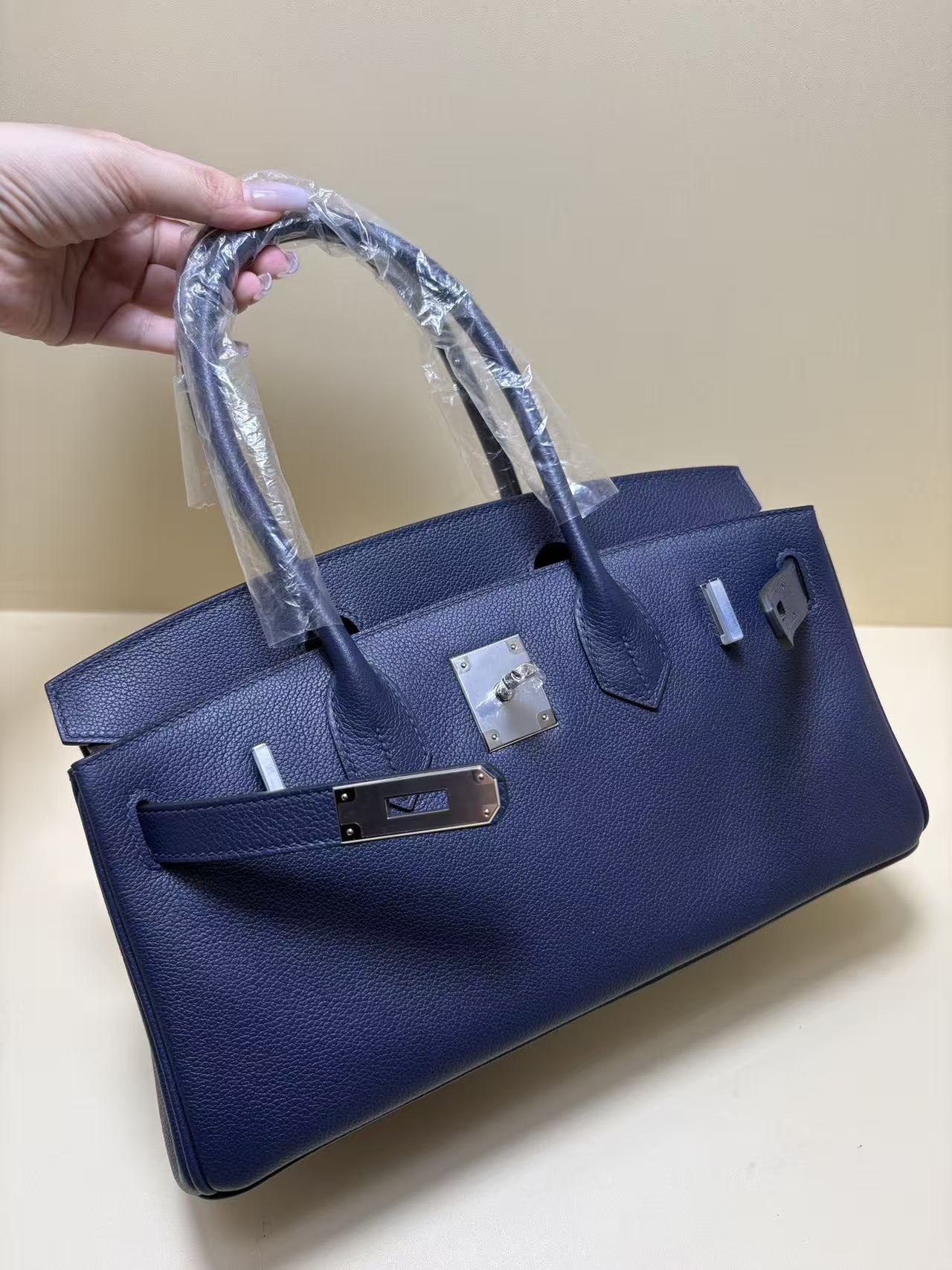 Shoulder Birkin 29 Navy Blue Custom