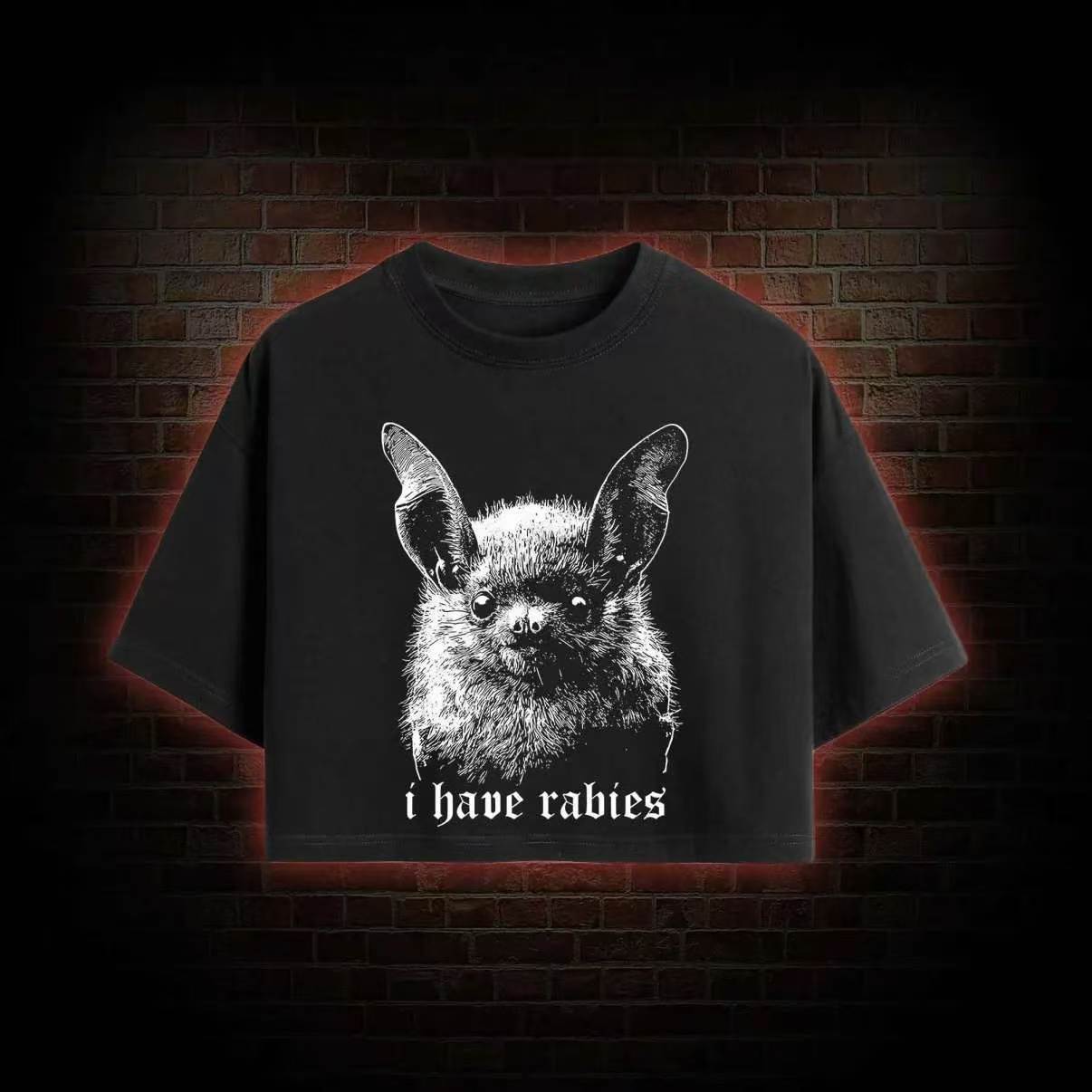 I Have Rabies Washed Cropped T-shirts