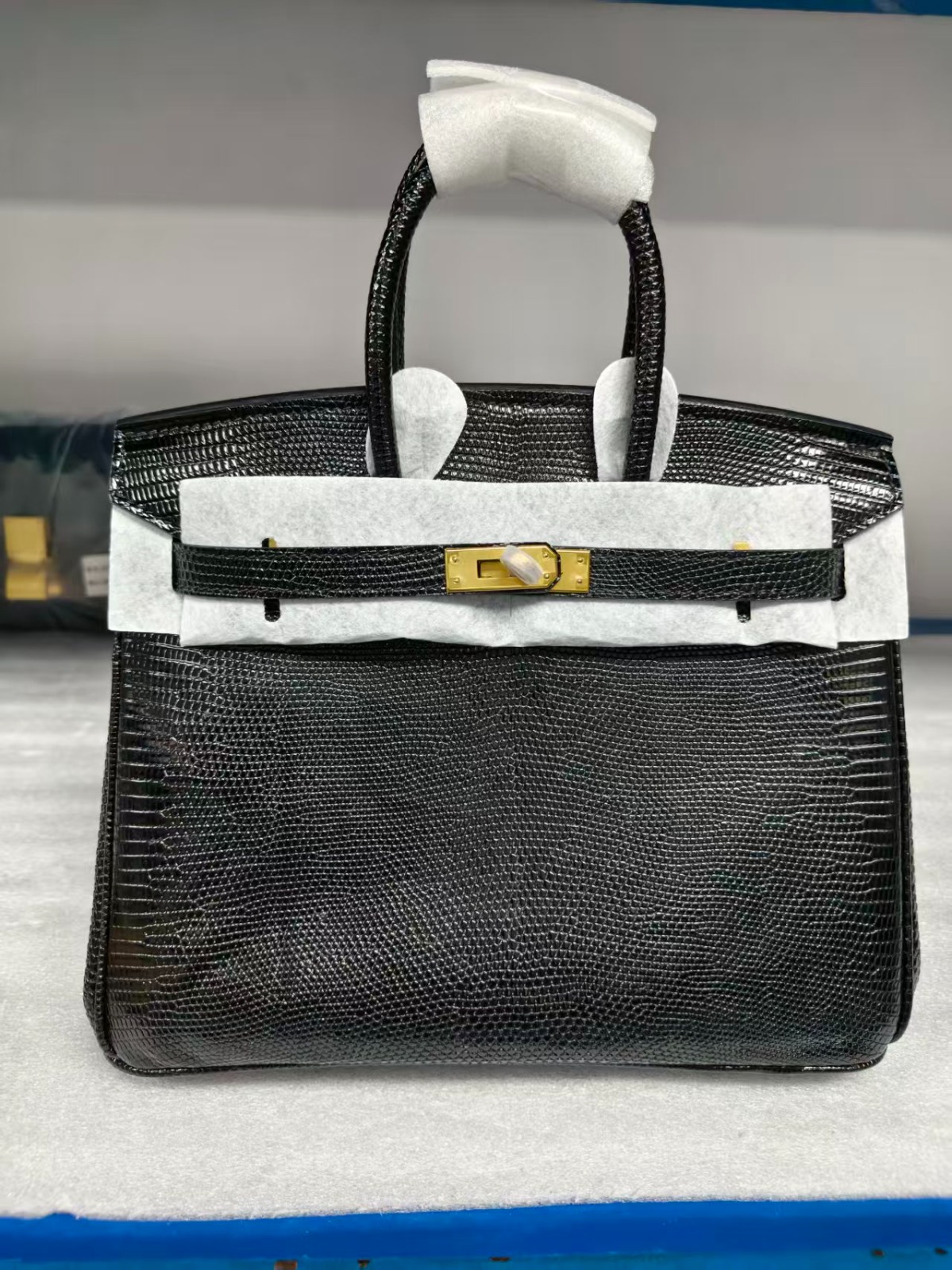 Birkin 25 Custom-made lizard skin with gold buckle