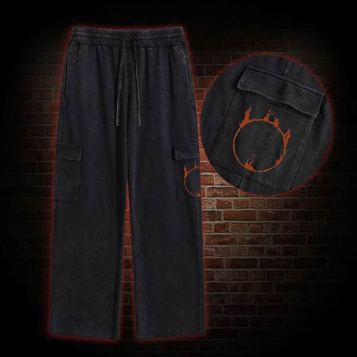 Accursed Undead Washed Cargo Pants