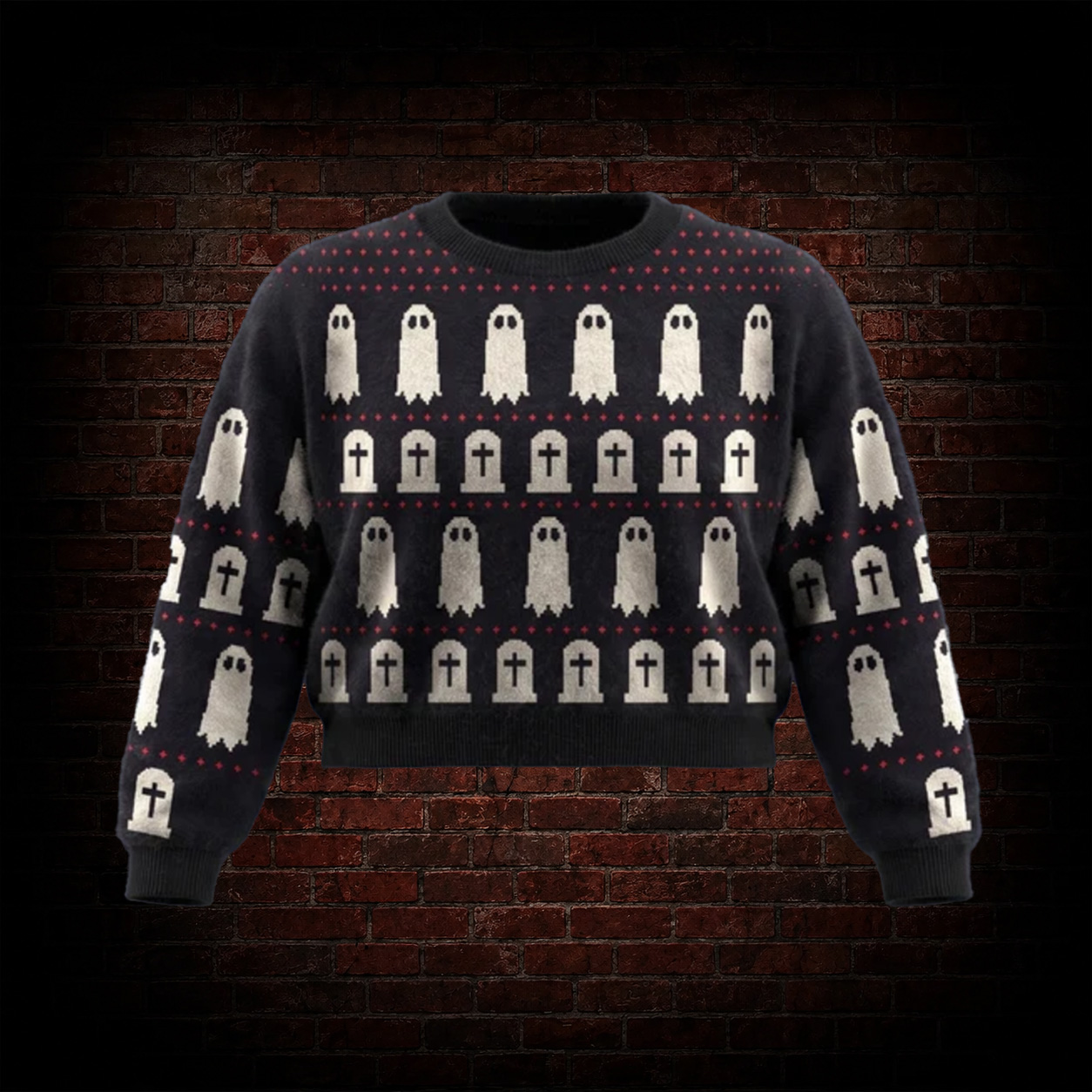 Gravestone Ghost Cropped Sweater