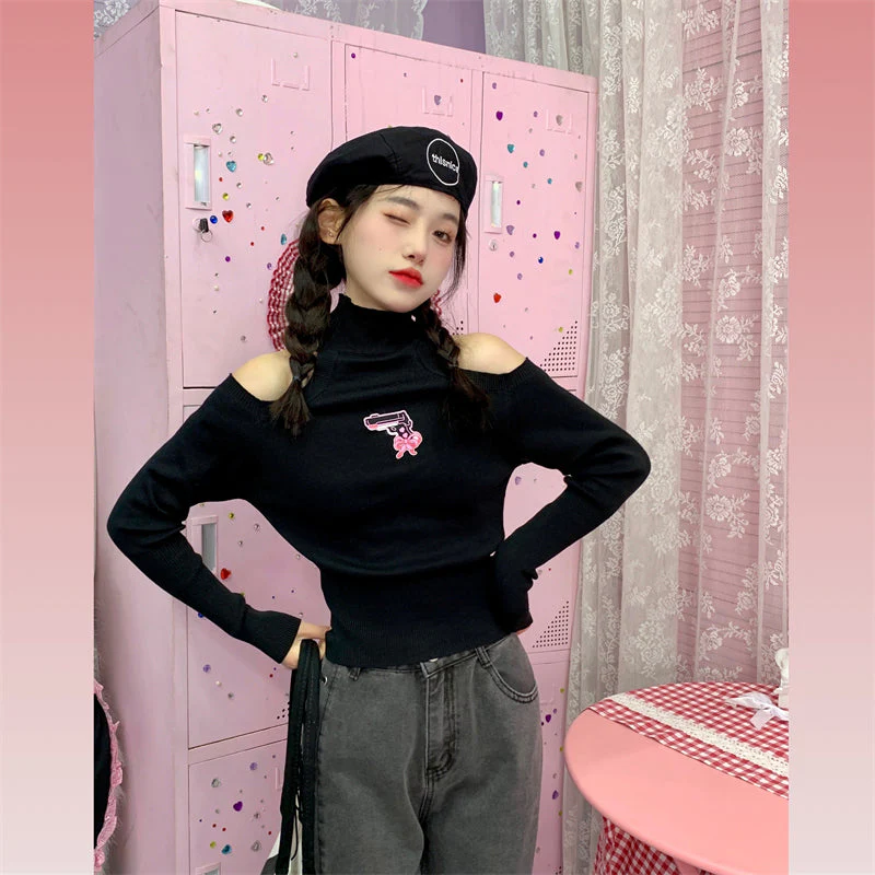Halterneck Cutout Knit Top