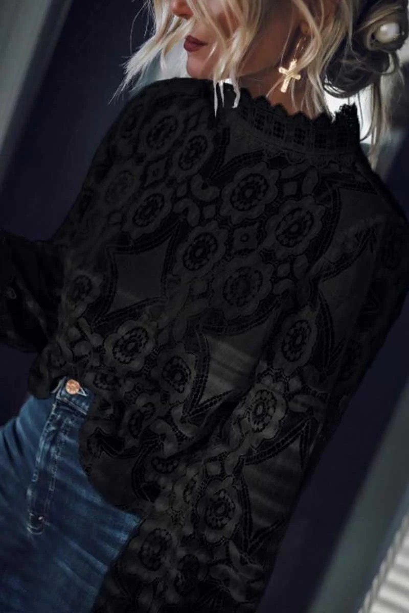 Florcoo Solid Lace Tops(2 Colors)