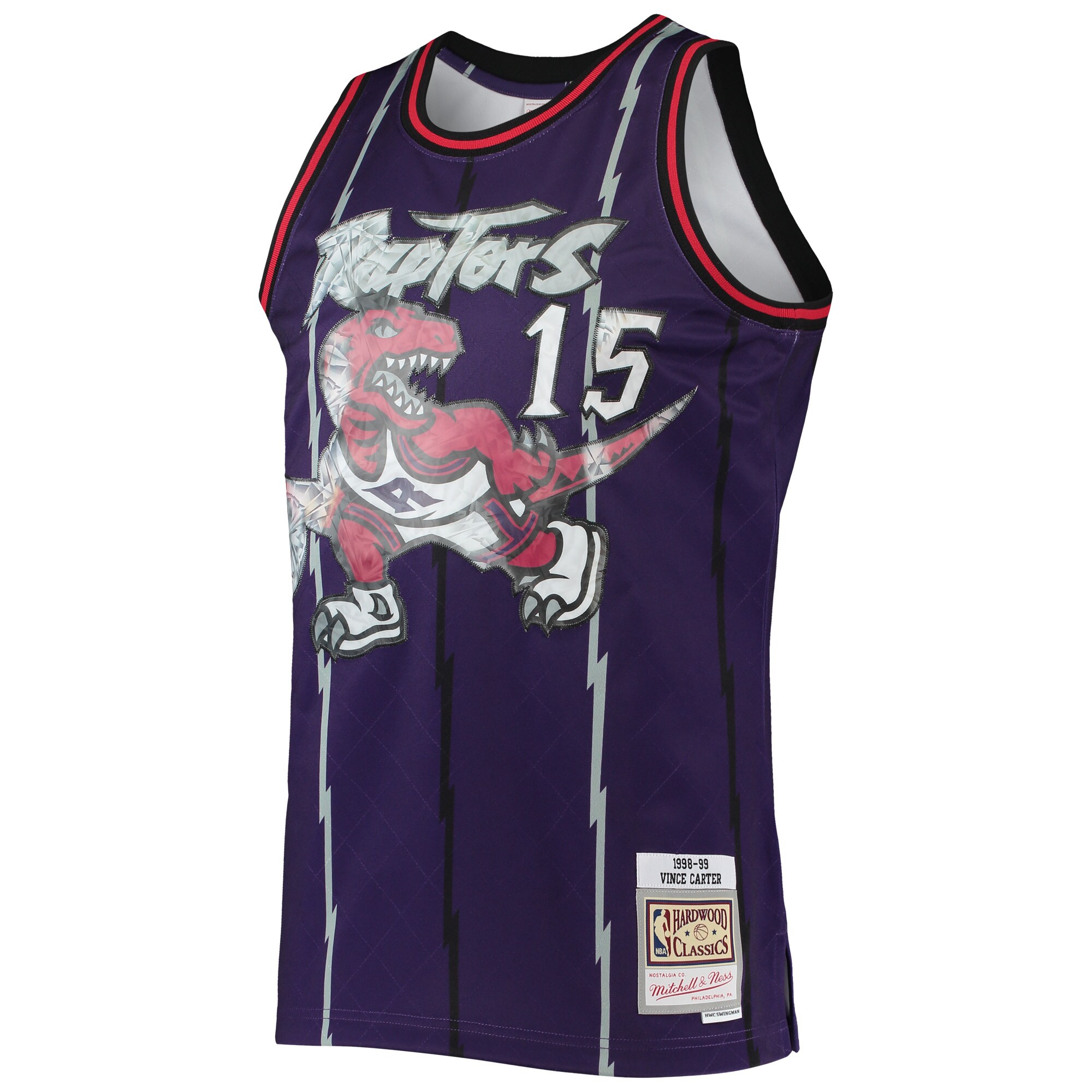 Vince Carter Toronto Raptors Mitchell & Ness 1998\/99 Hardwood Classics NBA 75th Anniversary Diamond Swingman Jersey - Purple