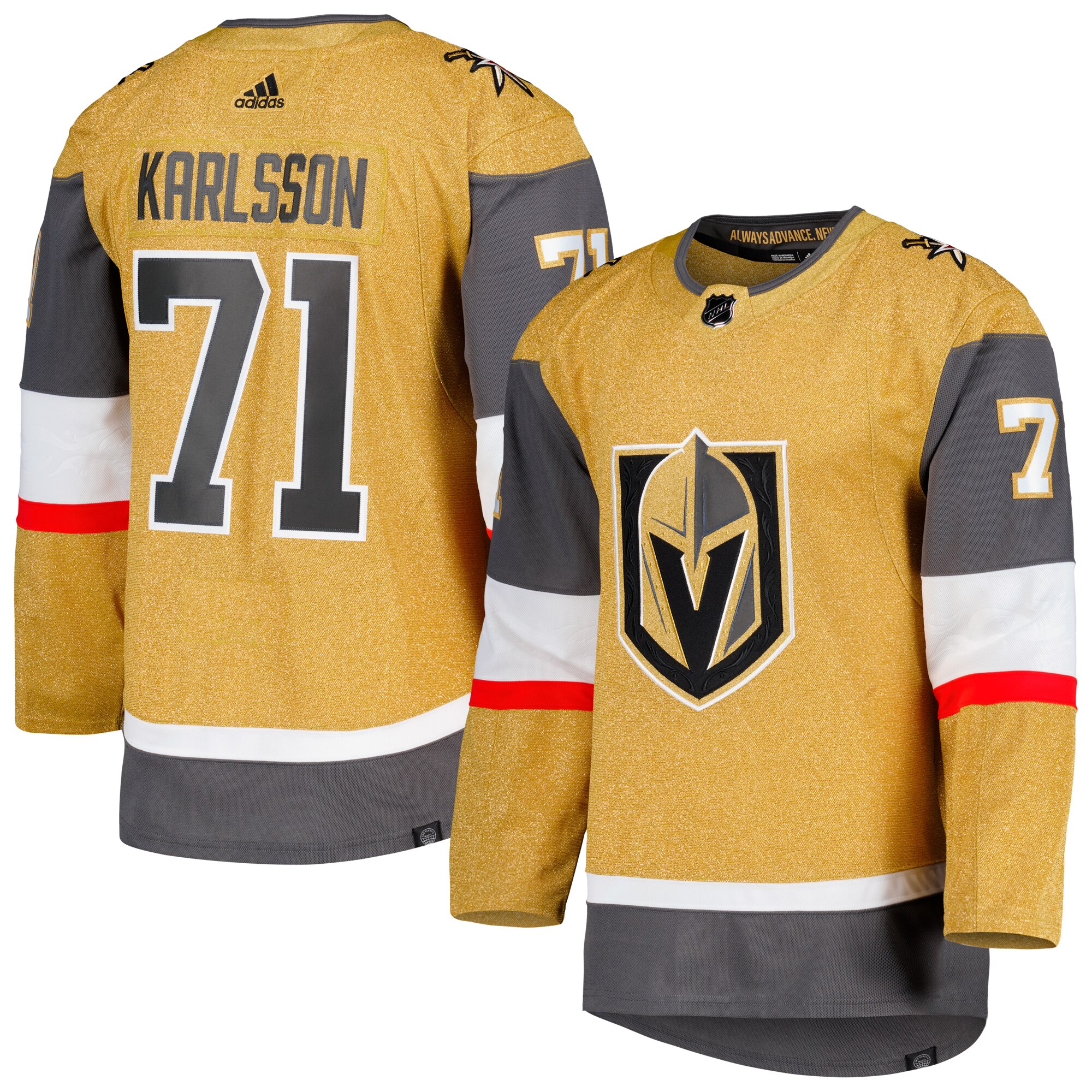 William Karlsson Vegas Golden Knights adidas Primegreen Authentic Player Jersey - Gold