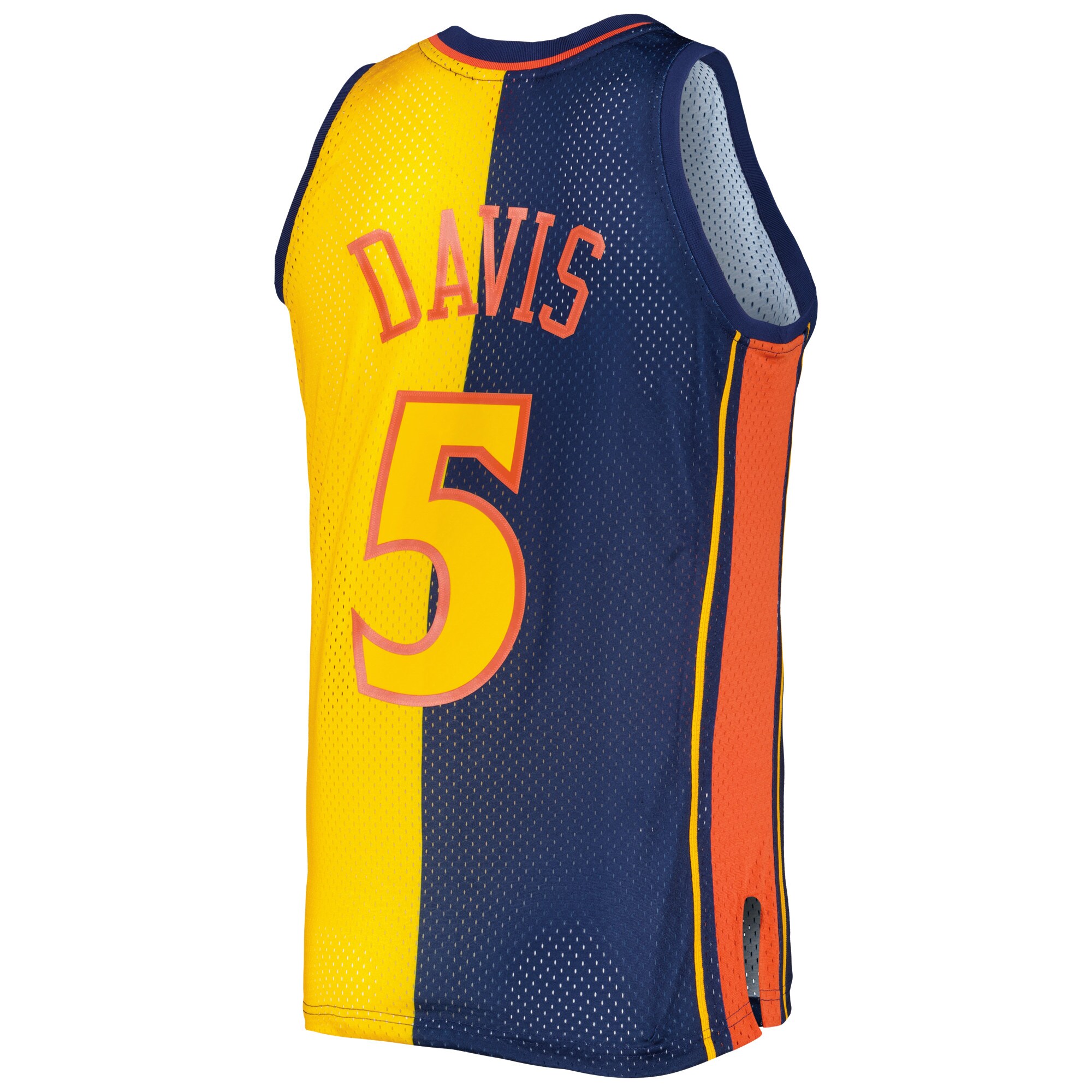 Baron Davis Golden State Warriors Mitchell & Ness Hardwood Classics 2006\/07 Split Swingman Jersey - Navy\/Gold