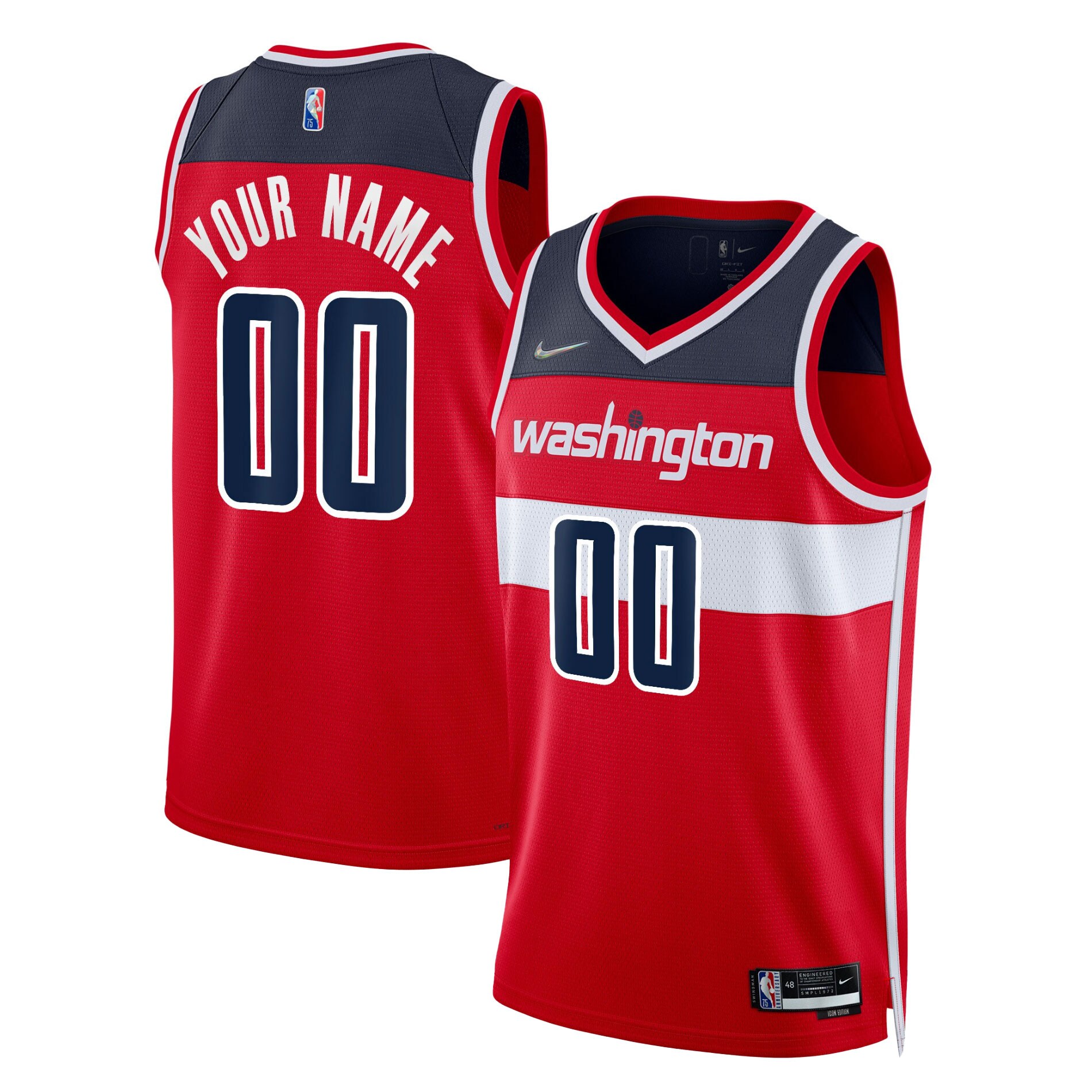 Washington Wizards 2021\/22 Diamond Swingman Custom Jersey - Icon Edition - Red