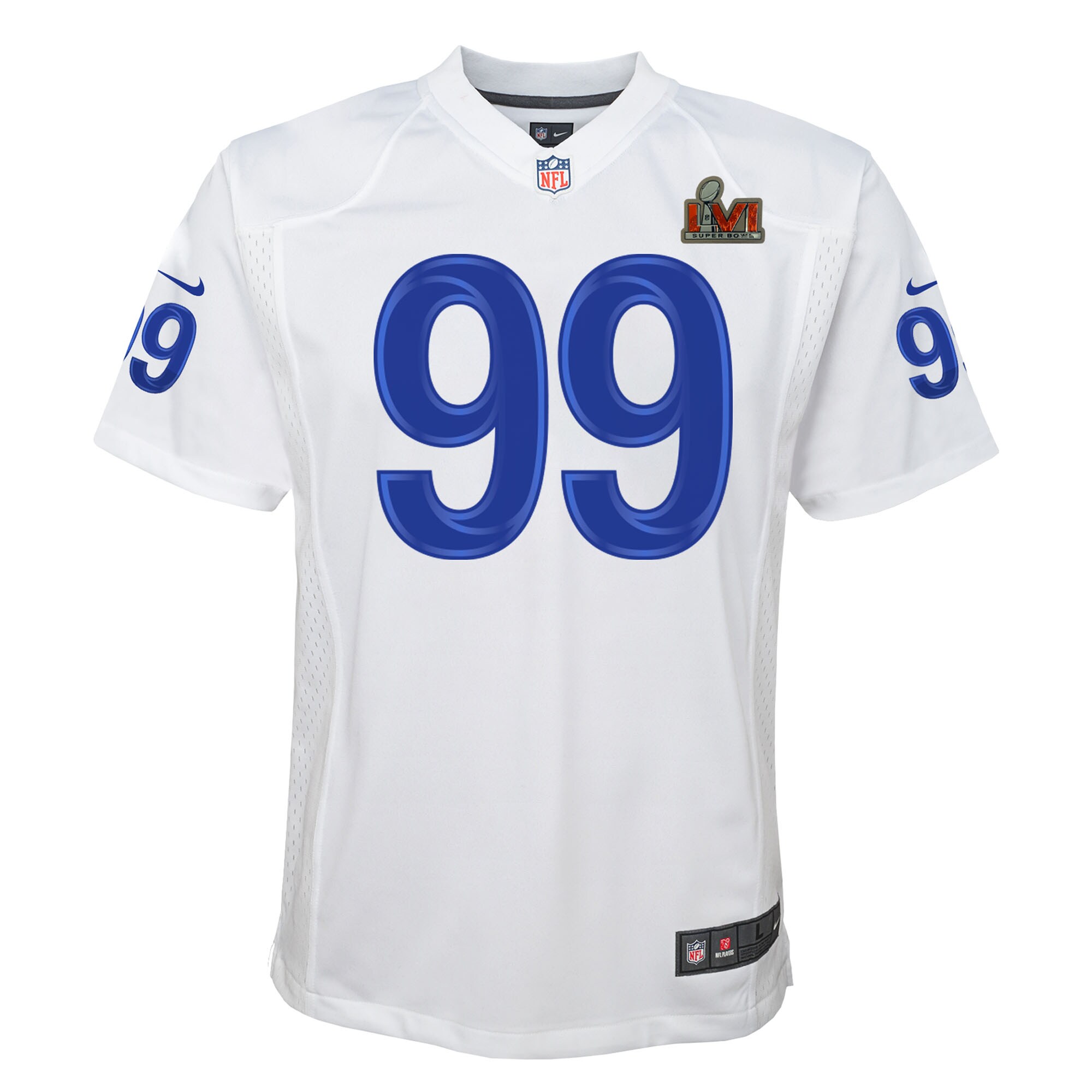 Aaron Donald Los Angeles Rams Youth Super Bowl LVI Game Patch Jersey - White