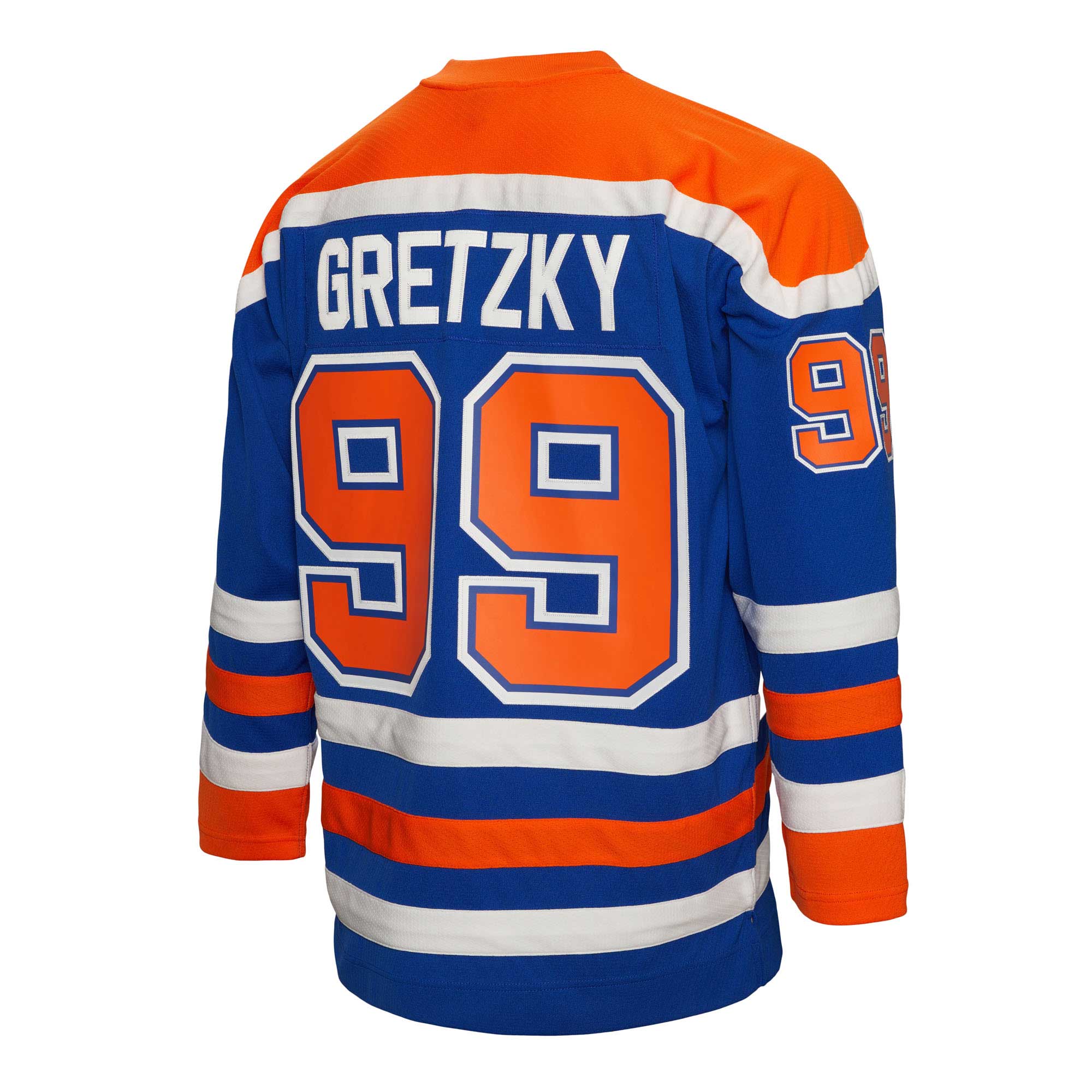 Wayne Gretzky Edmonton Oilers Mitchell & Ness Captain Patch 1986\/87 Blue Line Player Jersey - Royal