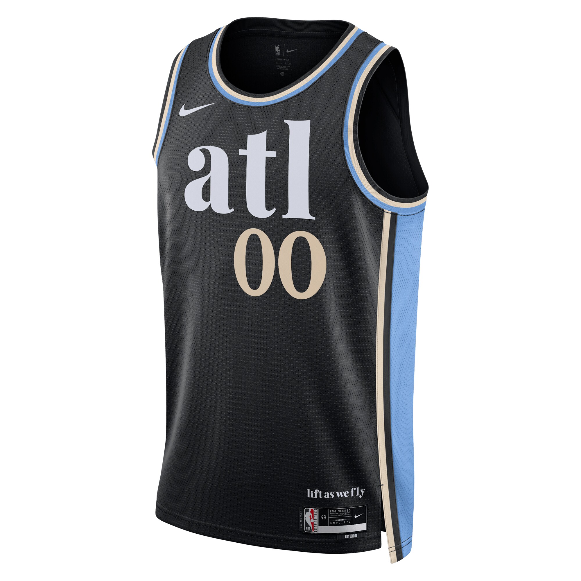 Atlanta Hawks Unisex 2023\/24 Custom Swingman Jersey - Black - City Edition