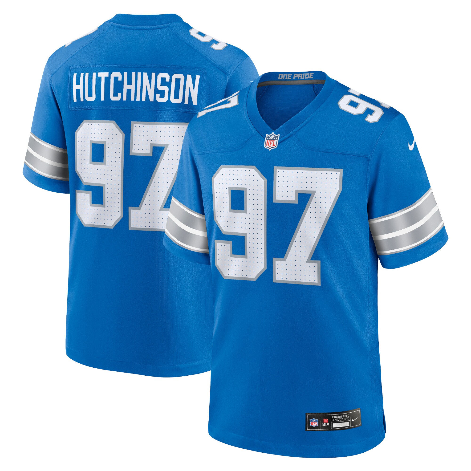 Aidan Hutchinson Detroit Lions  Game Jersey - Blue