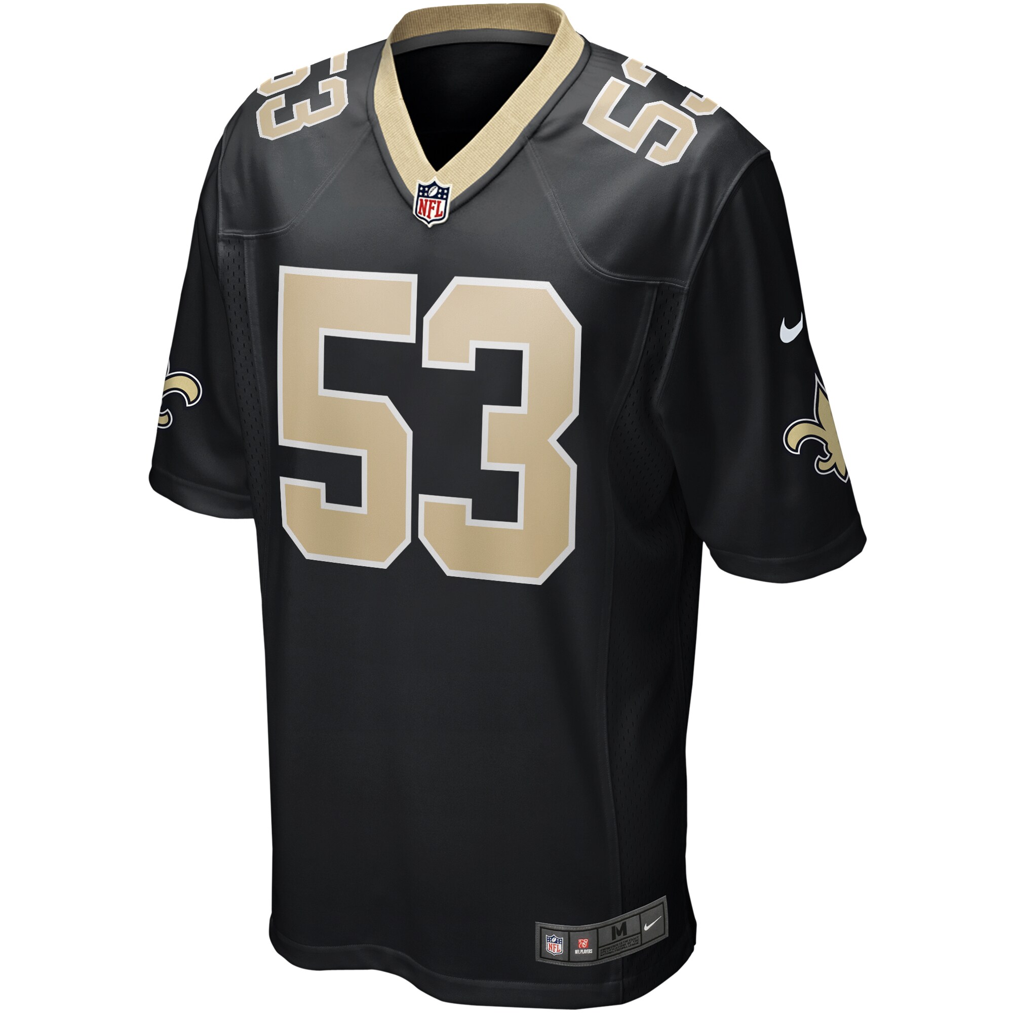 Zack Baun New Orleans Saints  Game Player Jersey - Black