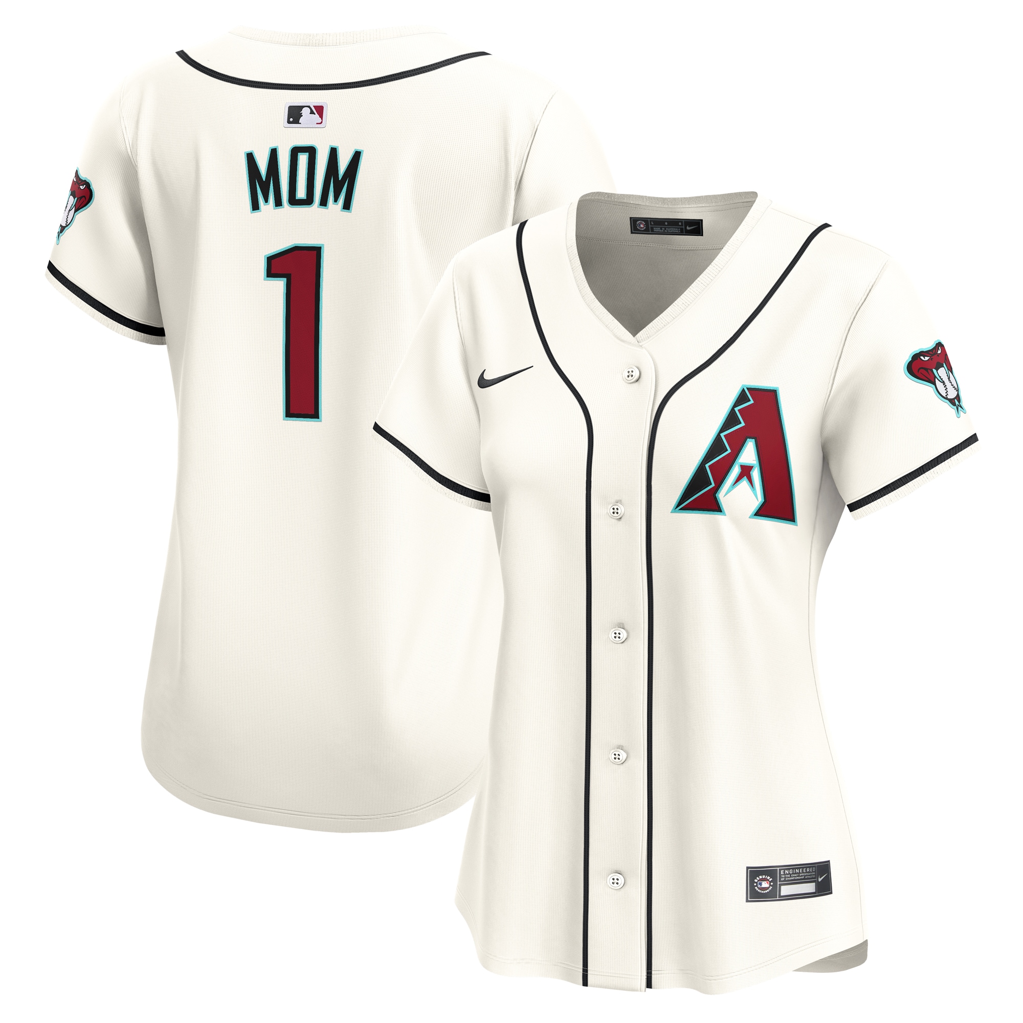 Arizona Diamondbacks  Women's #1 Mom Home Limited Jersey - White