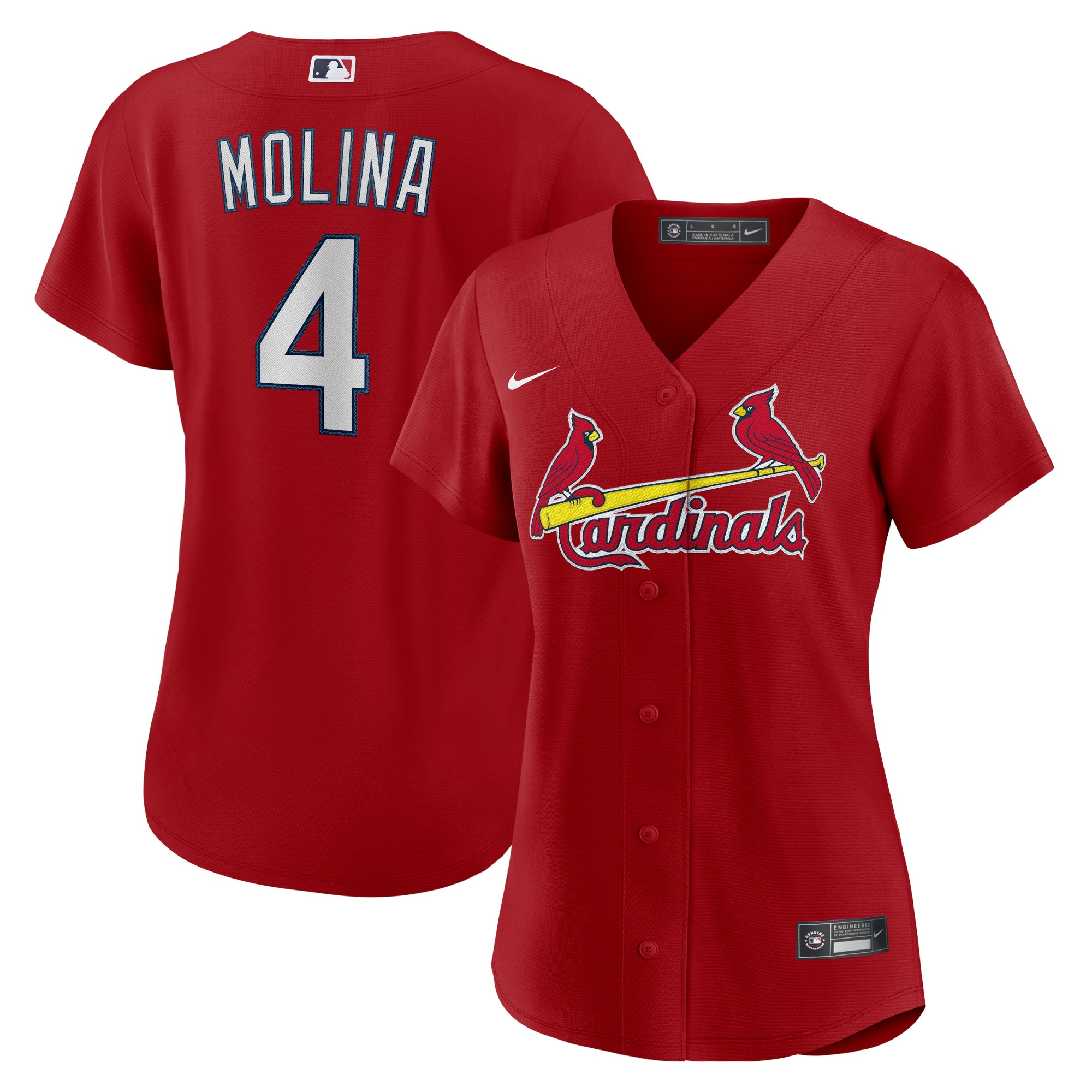 Yadier Molina St. Louis Cardinals Women's Alternate Replica Player Jersey - Red