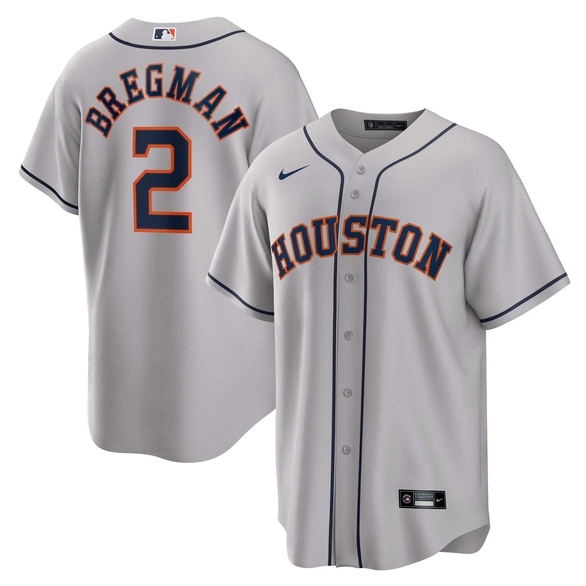 Alex Bregman Houston Astros  Road Replica Player Name Jersey - Gray