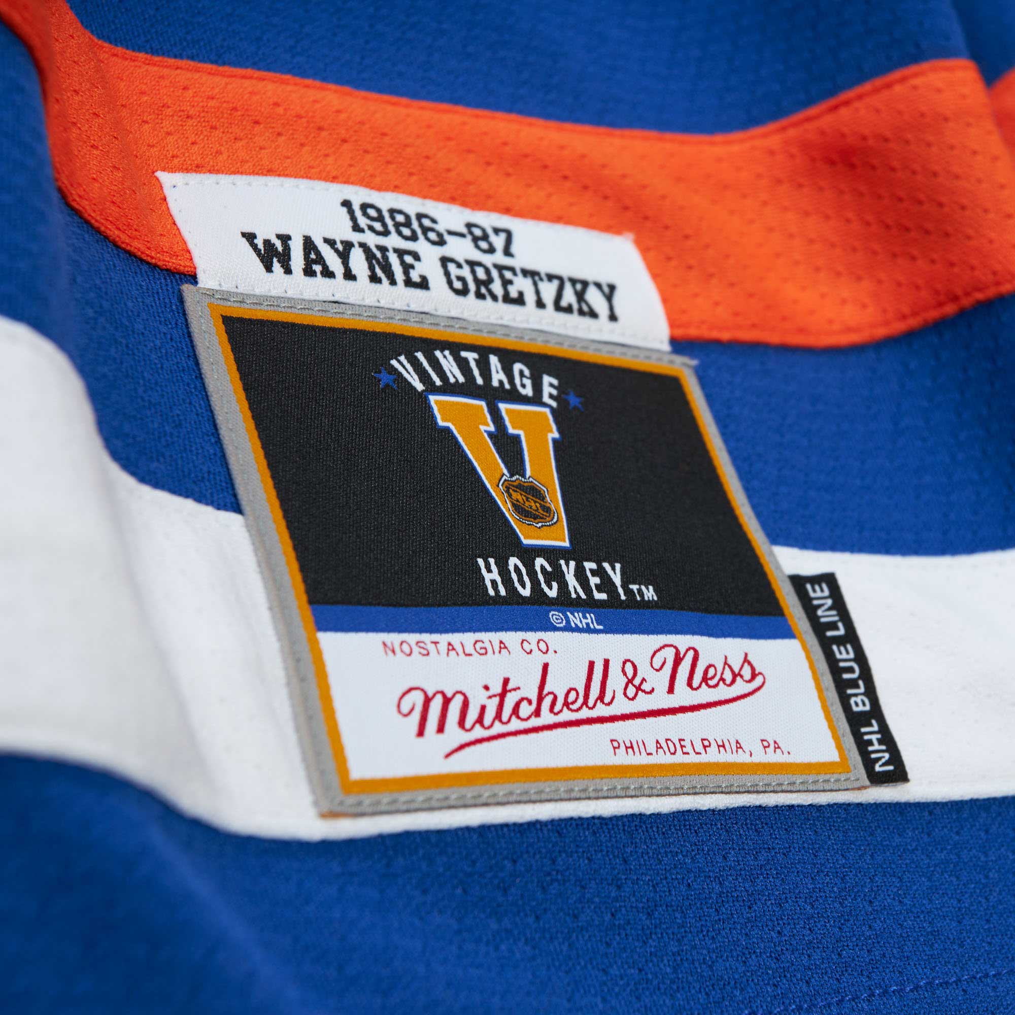 Wayne Gretzky Edmonton Oilers Mitchell & Ness Big & Tall 1986 Captain Patch Blue Line Player Jersey - Royal