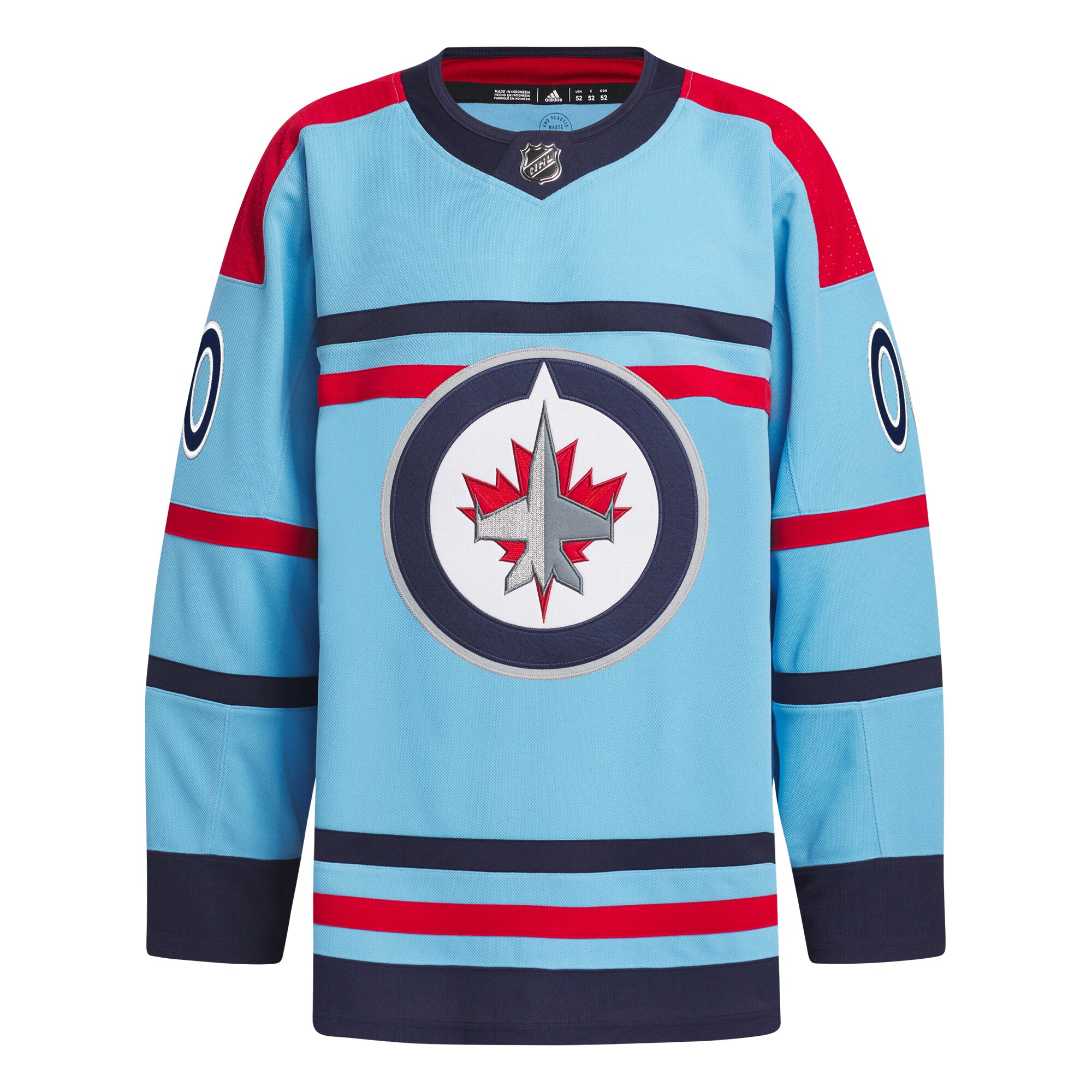 Winnipeg Jets adidas Anniversary Primegreen Authentic Custom Jersey - Light Blue
