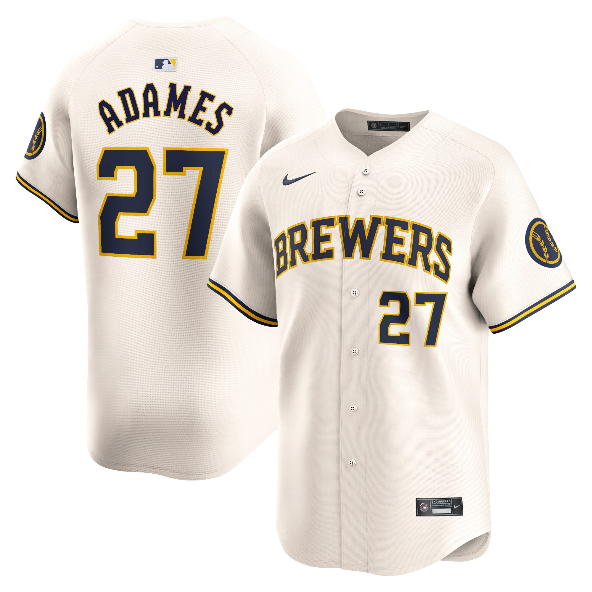 Willy Adames Milwaukee Brewers  Home Limited Player Jersey - Cream