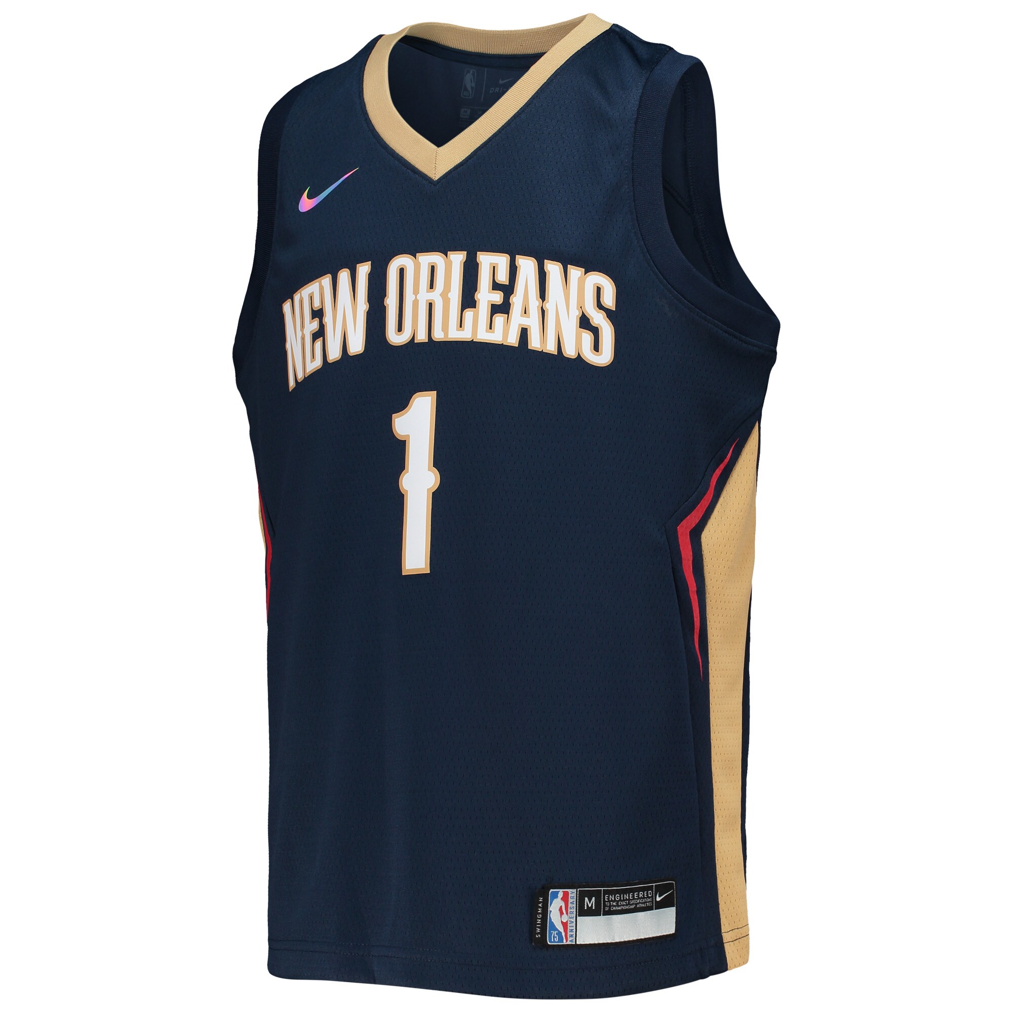 Zion Williamson New Orleans Pelicans Youth 2021\/22 Diamond Swingman Jersey - Icon Edition - Navy