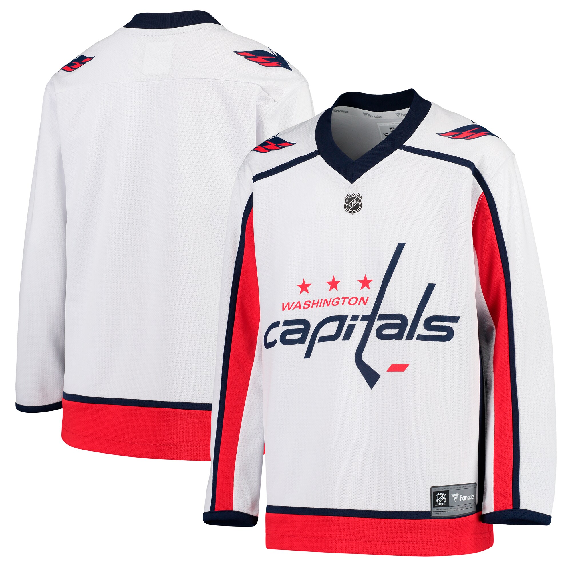 Washington Capitals Fanatics Youth Away Replica Blank Jersey - White