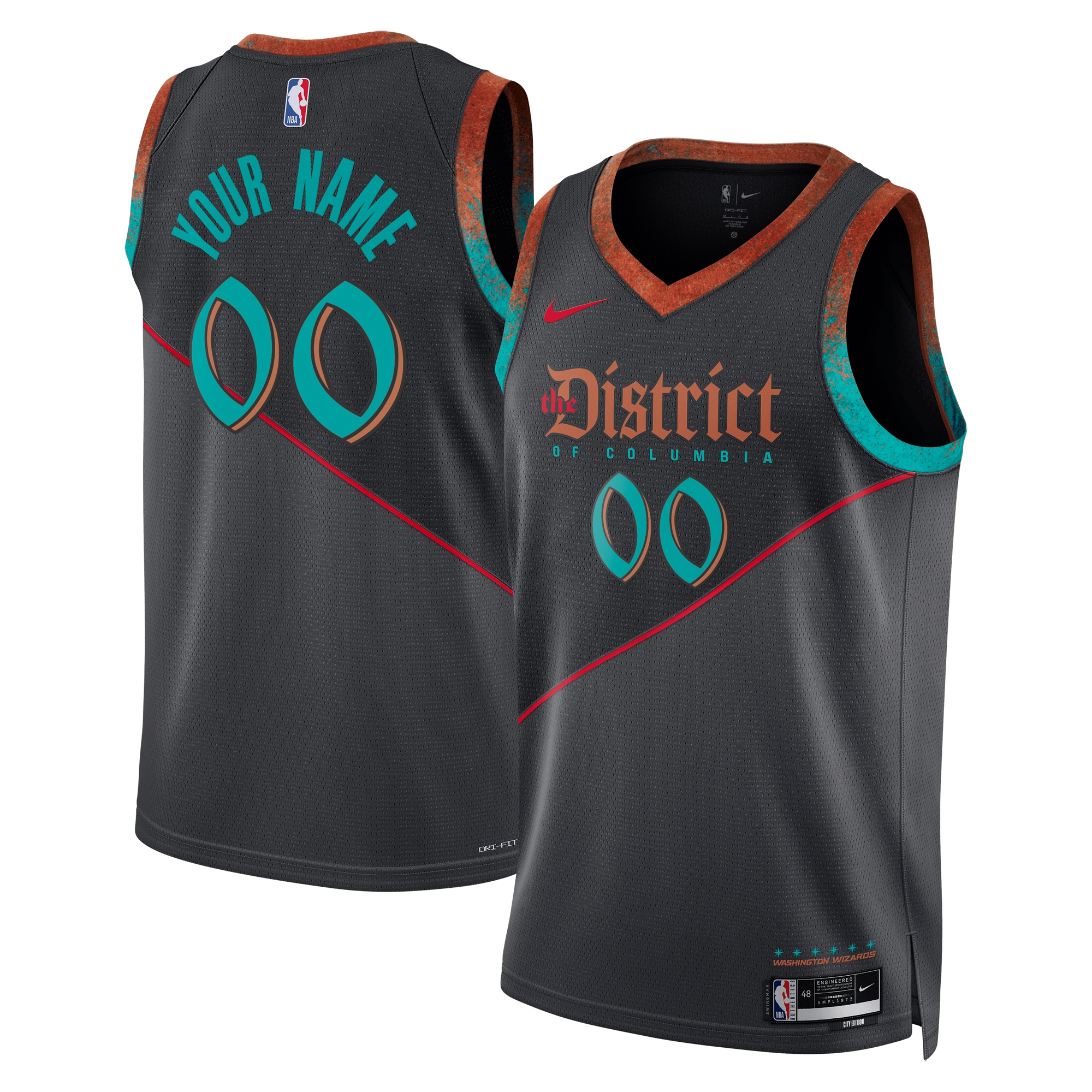 Washington Wizards Unisex 2023\/24 Custom Swingman Jersey - Black - City Edition