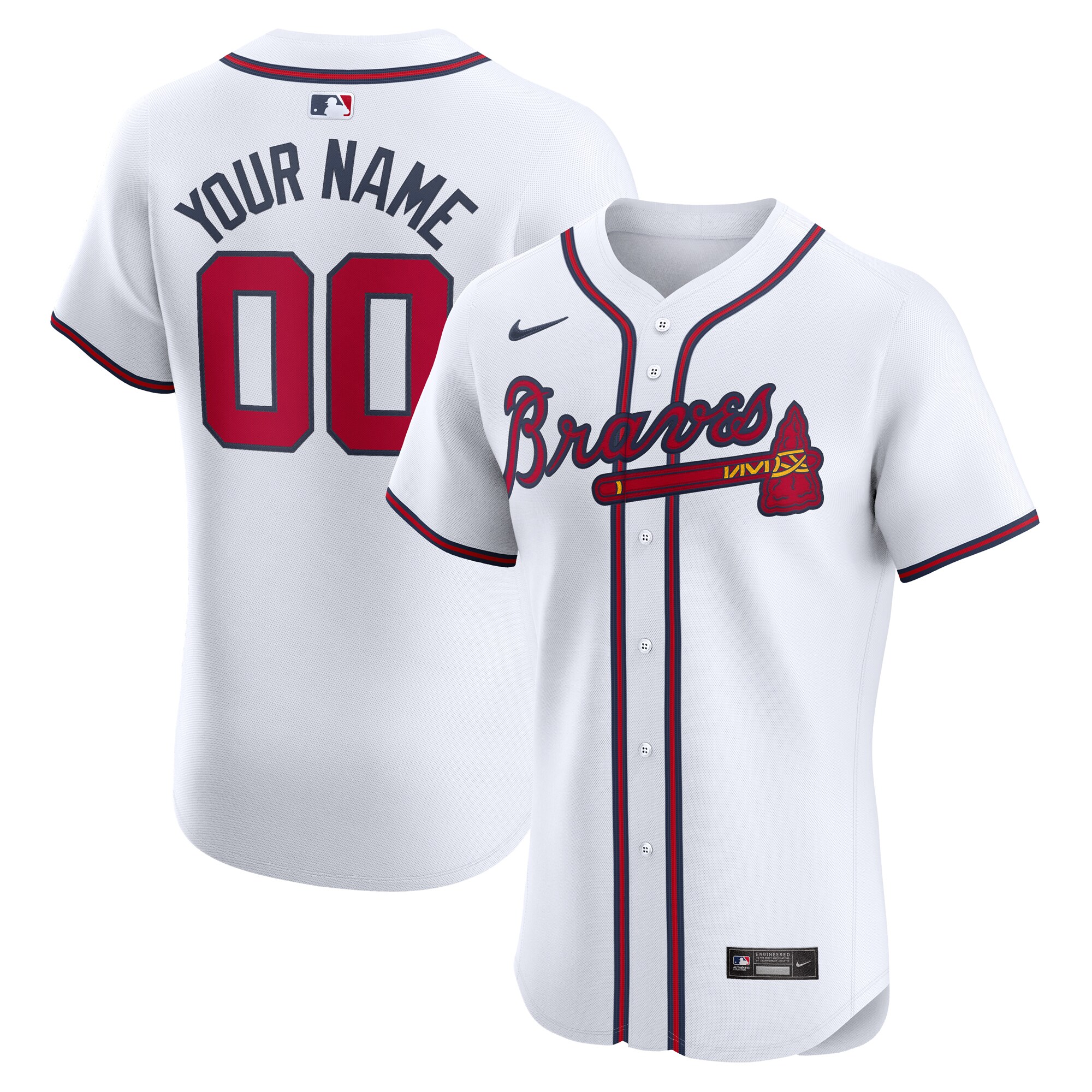 Atlanta Braves  Home Elite Custom Jersey - White