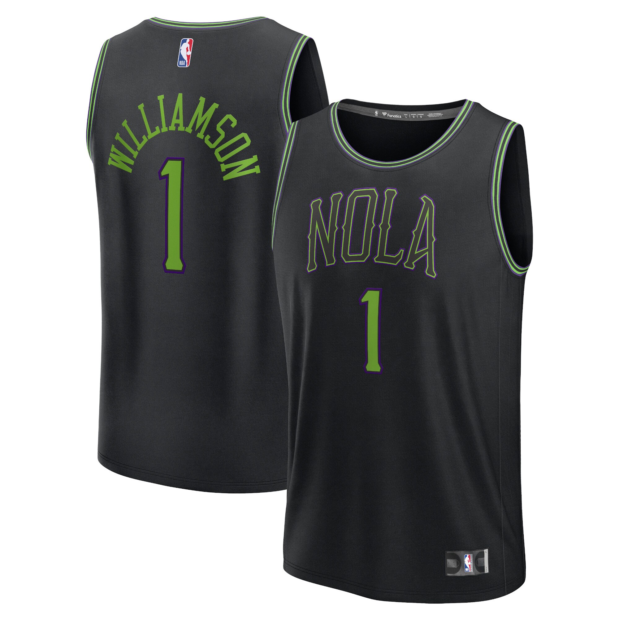 Zion Williamson New Orleans Pelicans Fanatics Fast Break Jersey - Black - City Edition