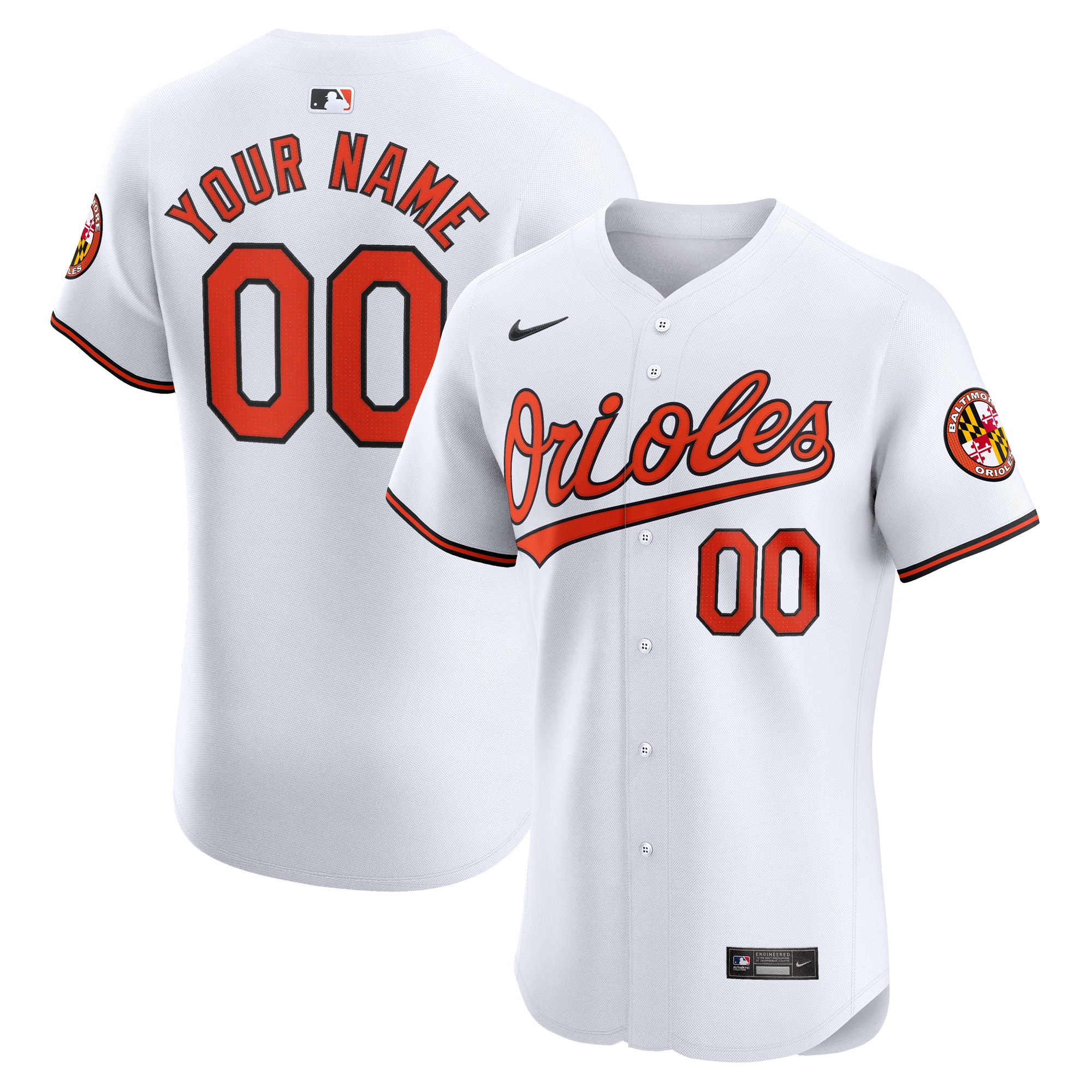 Baltimore Orioles  Home Elite Custom Jersey - White