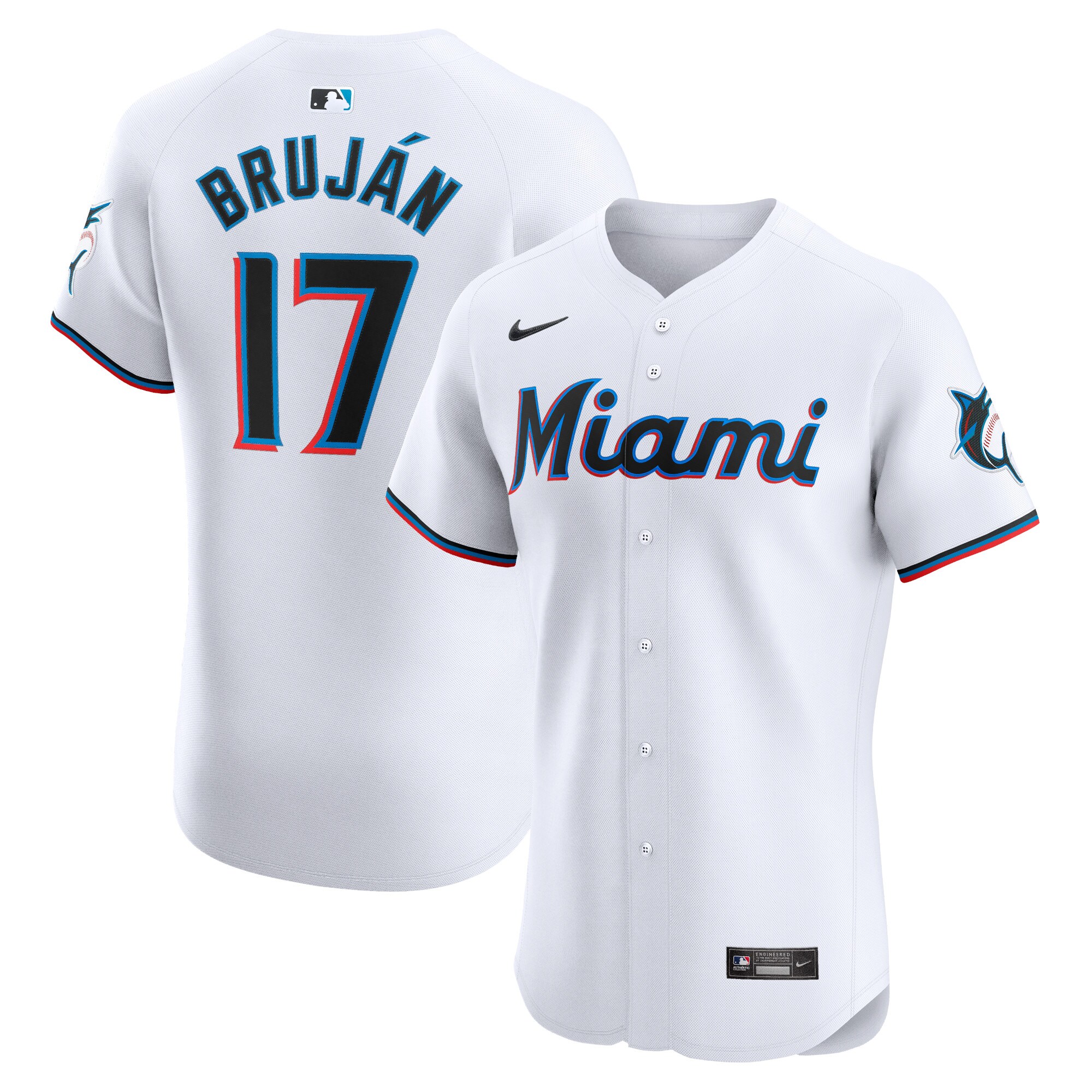 Vidal Brujan Miami Marlins  Home Elite Player Jersey - White