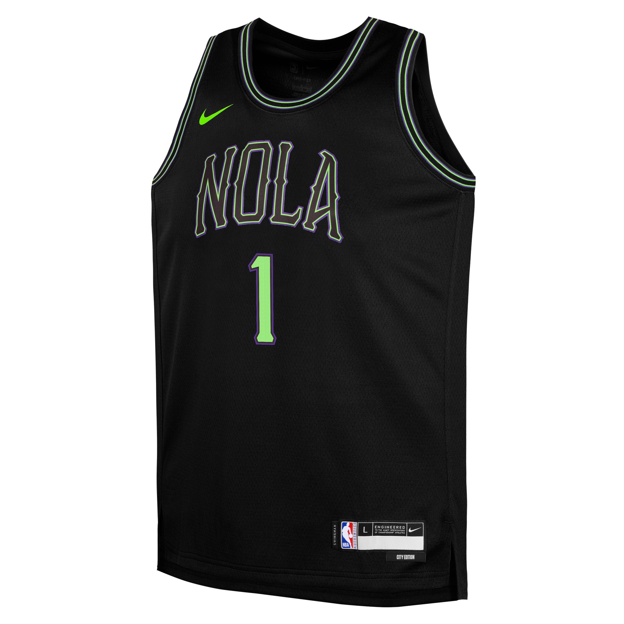 Zion Williamson New Orleans Pelicans Youth Swingman Replica Jersey - City Edition - Black