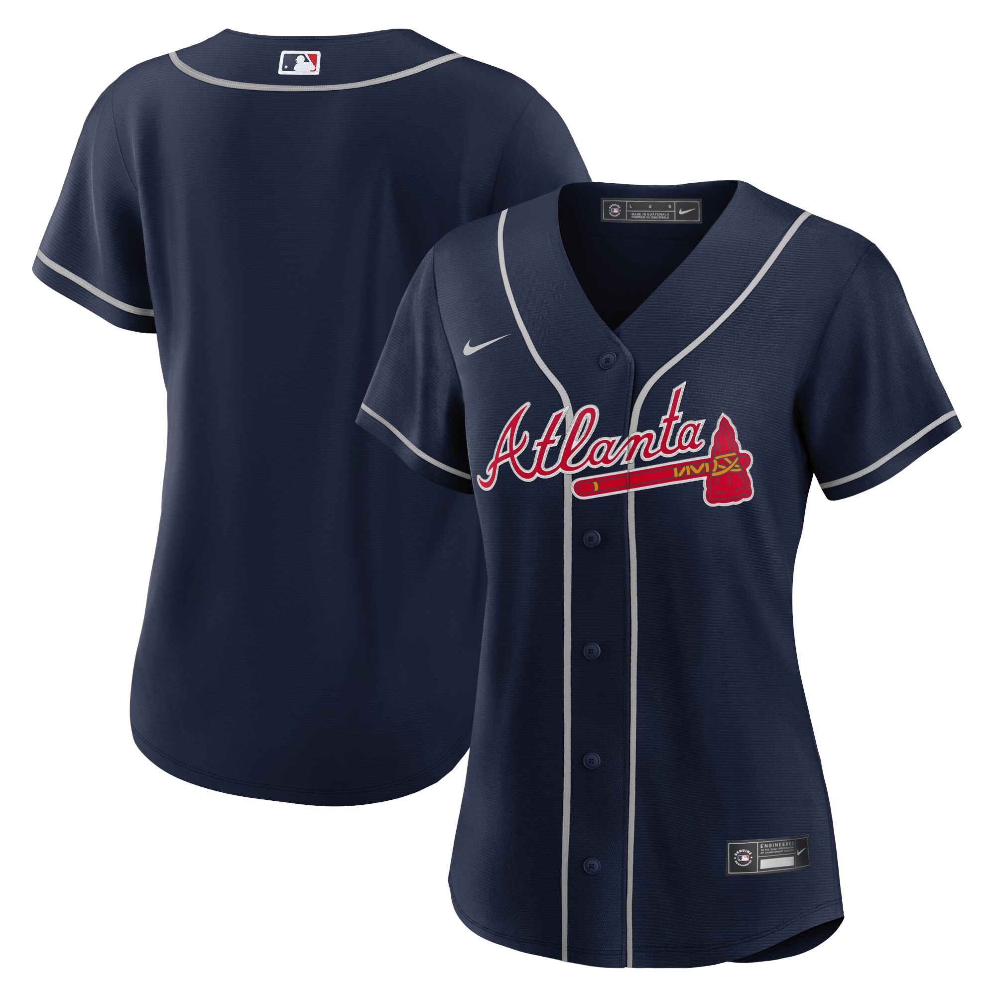 Atlanta Braves  Women's Alternate Replica Team Jersey - Navy