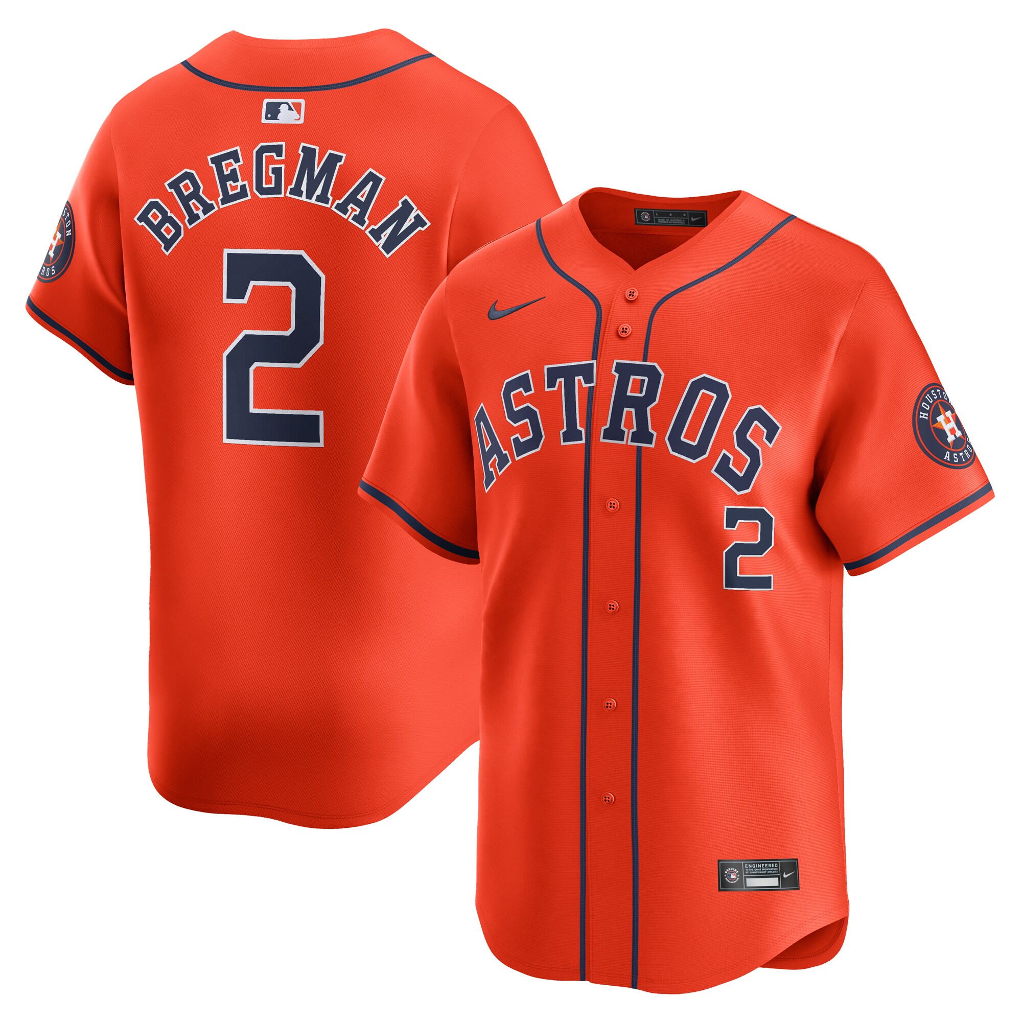 Alex Bregman Houston Astros  Alternate Limited Player Jersey Orange