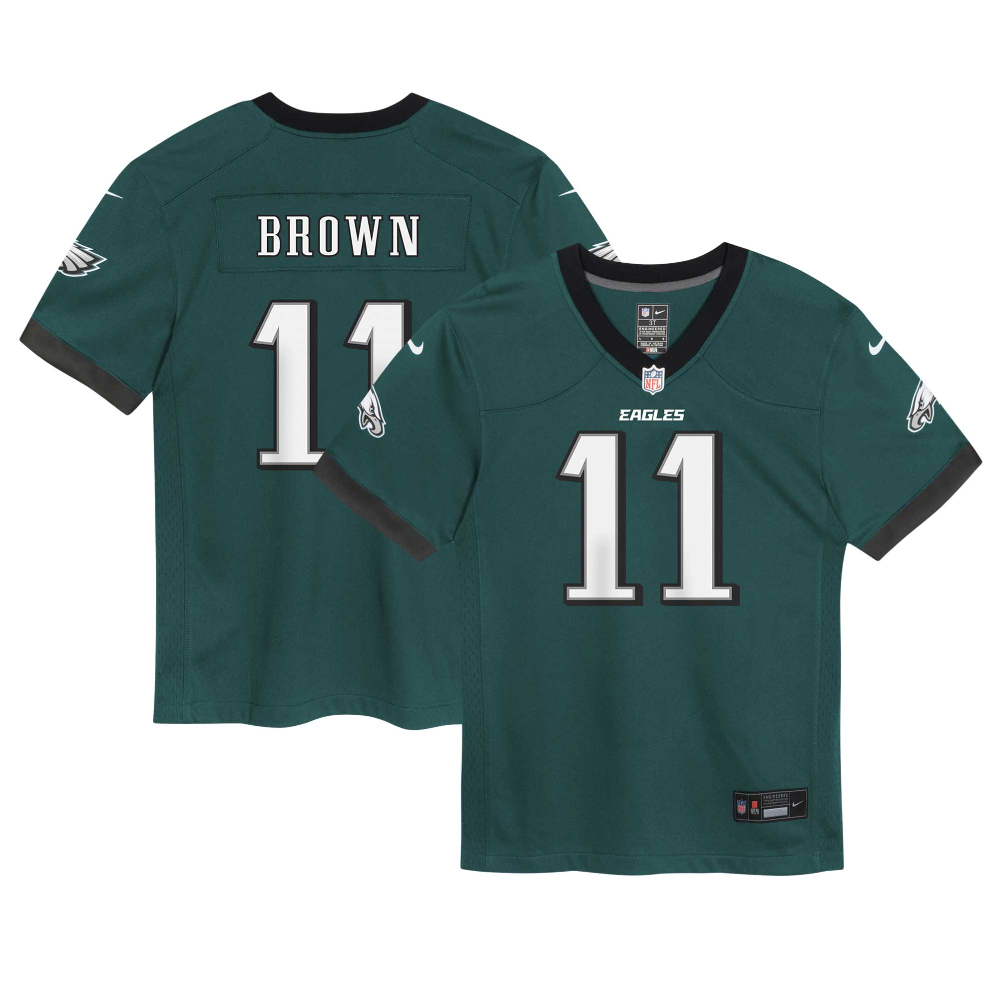 A.J. Brown Philadelphia Eagles  Infant Game Jersey - Midnight Green