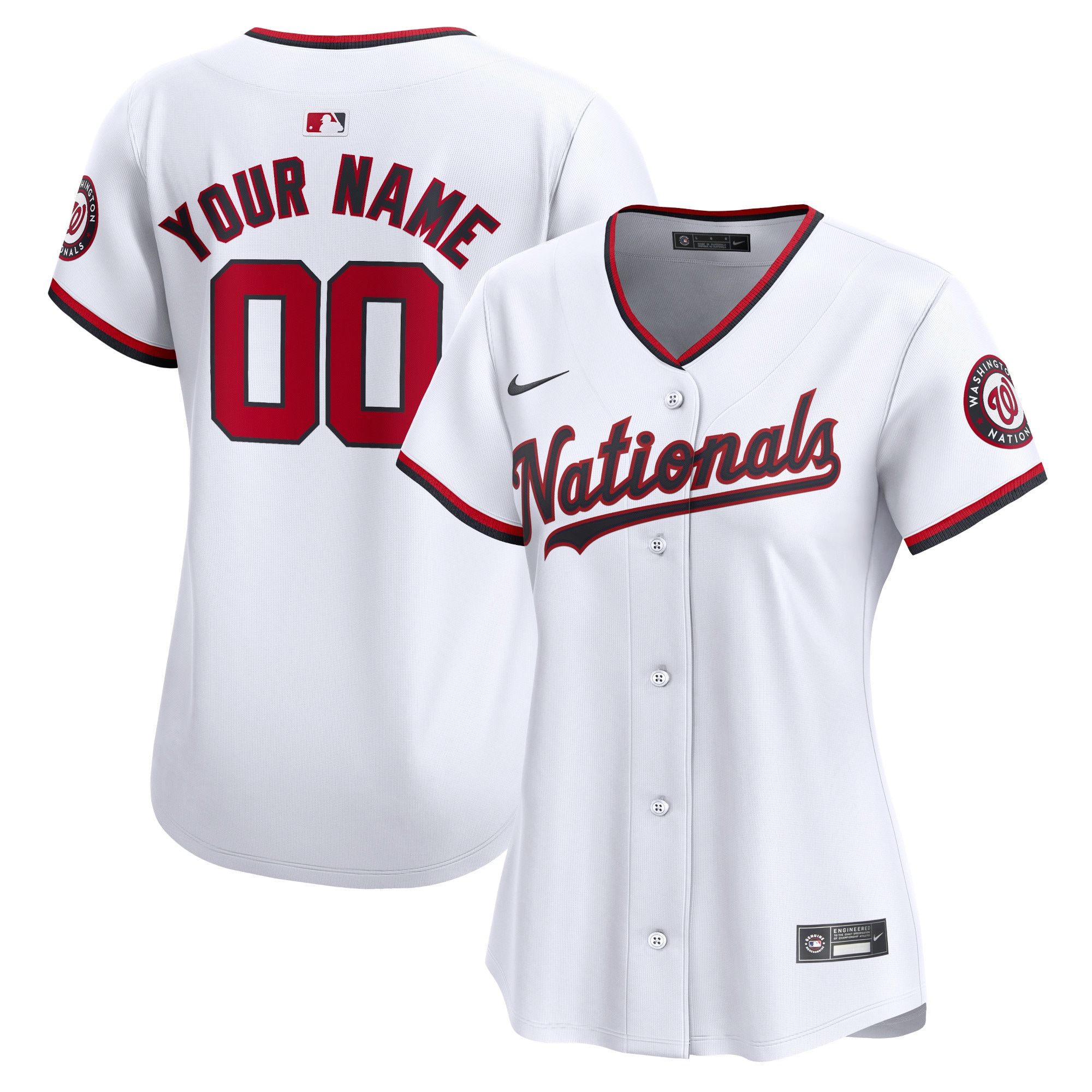 Washington Nationals  Women's Home Limited Custom Jersey - White