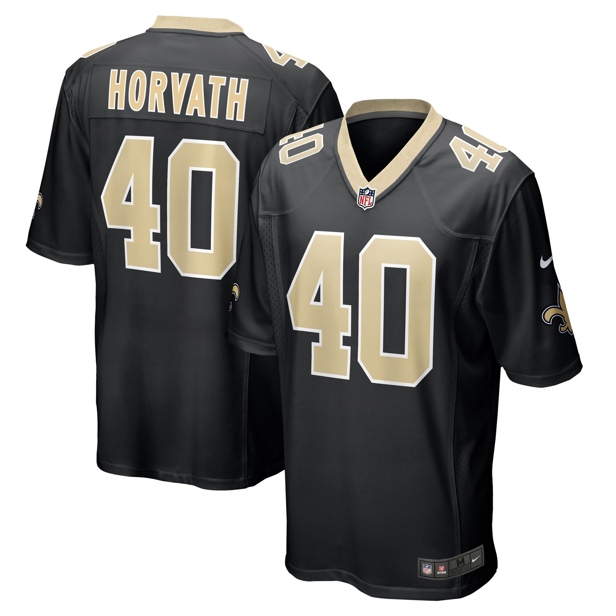 Zander Horvath New Orleans Saints   Game Jersey -  Black