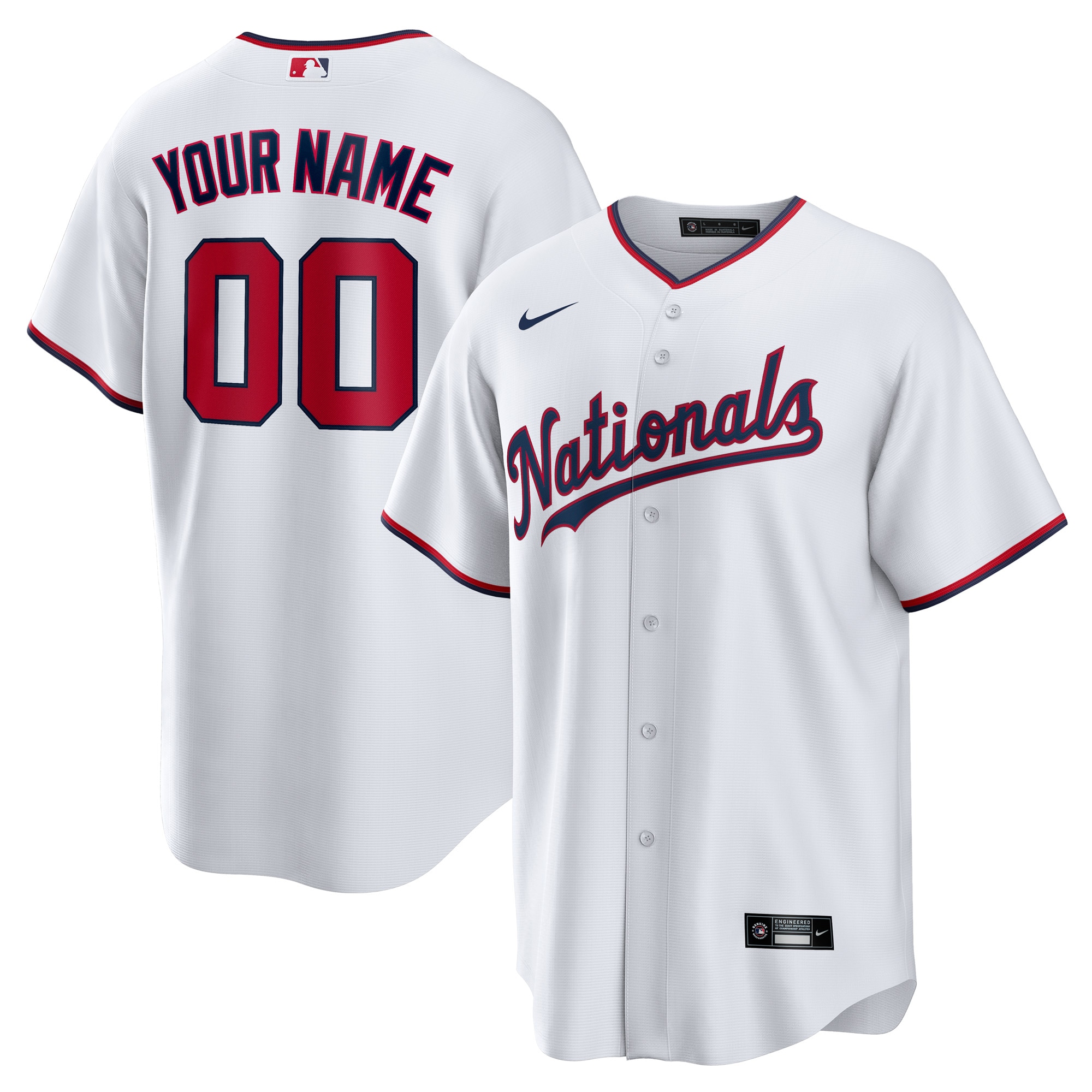 Washington Nationals  Youth Replica Custom Jersey - White